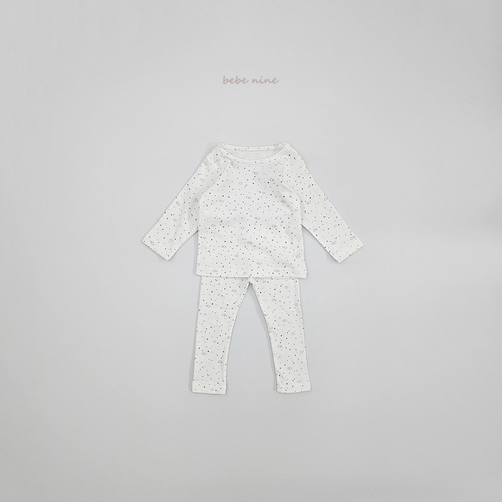 🌸預訂 韓國直送🌸🇰🇷Bebenine兩色簡約波點星月長袖家居服上下套裝