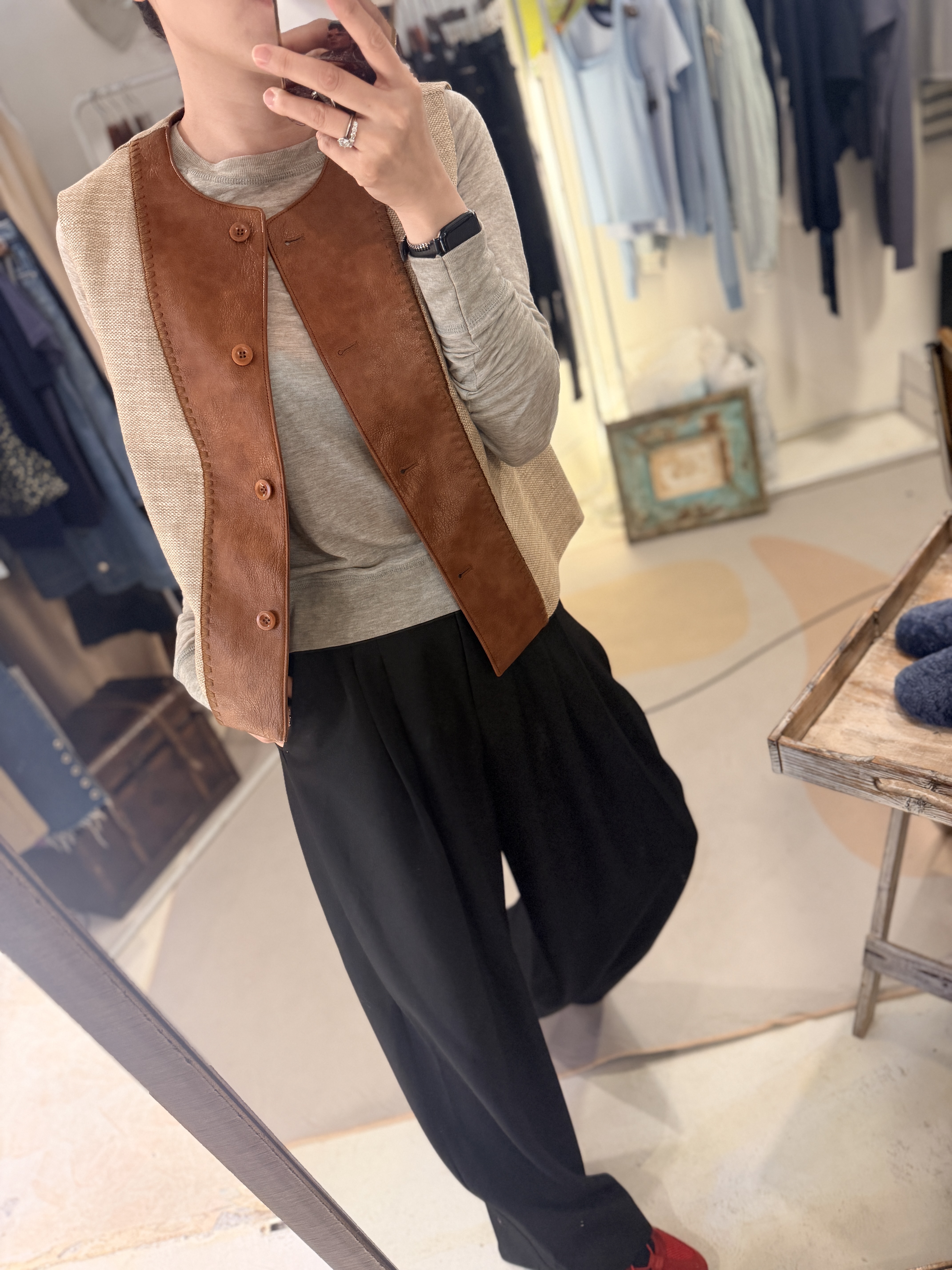 Vintage PU vest jacket
