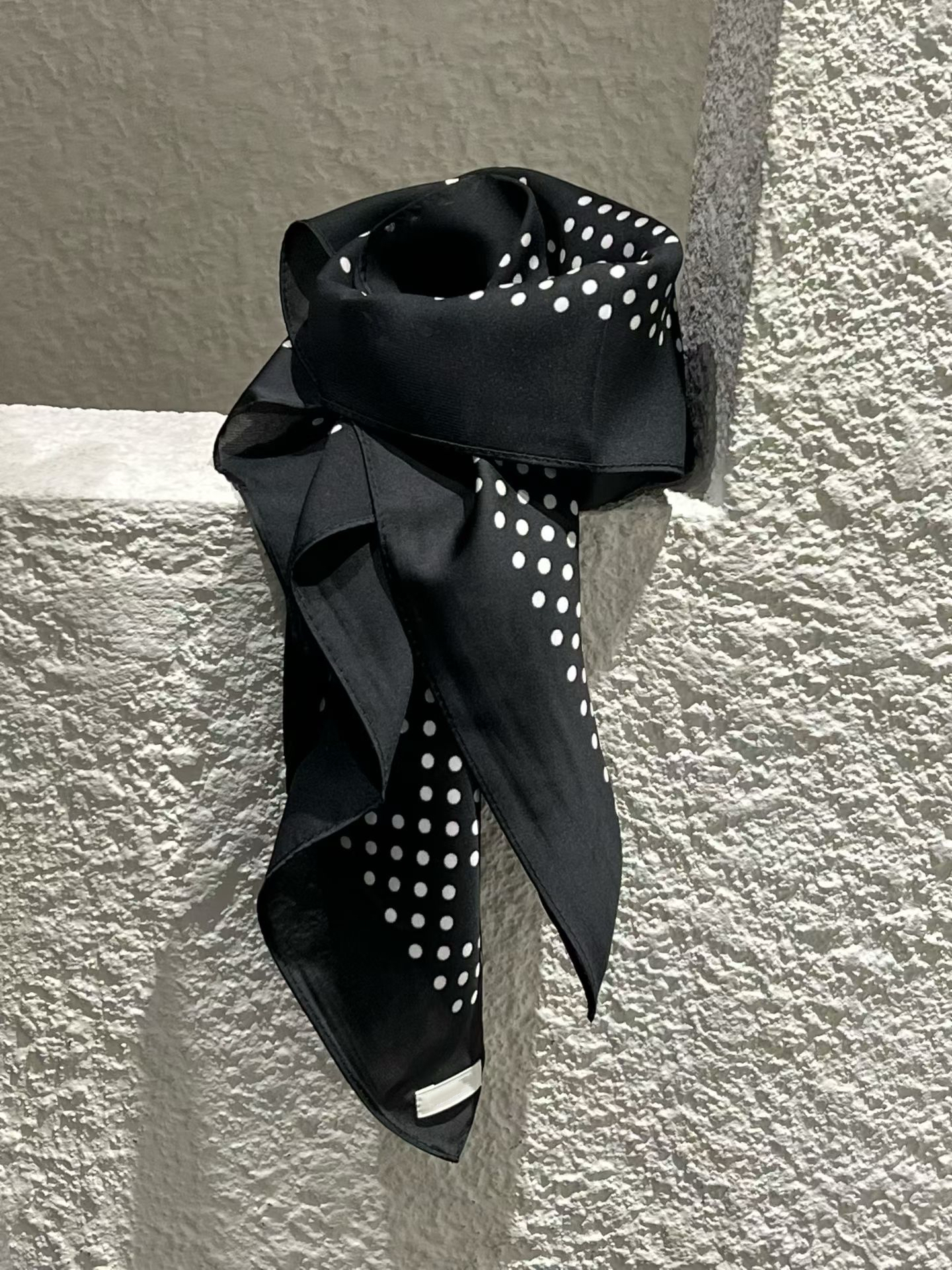 Polka dot silk scarf #sf04