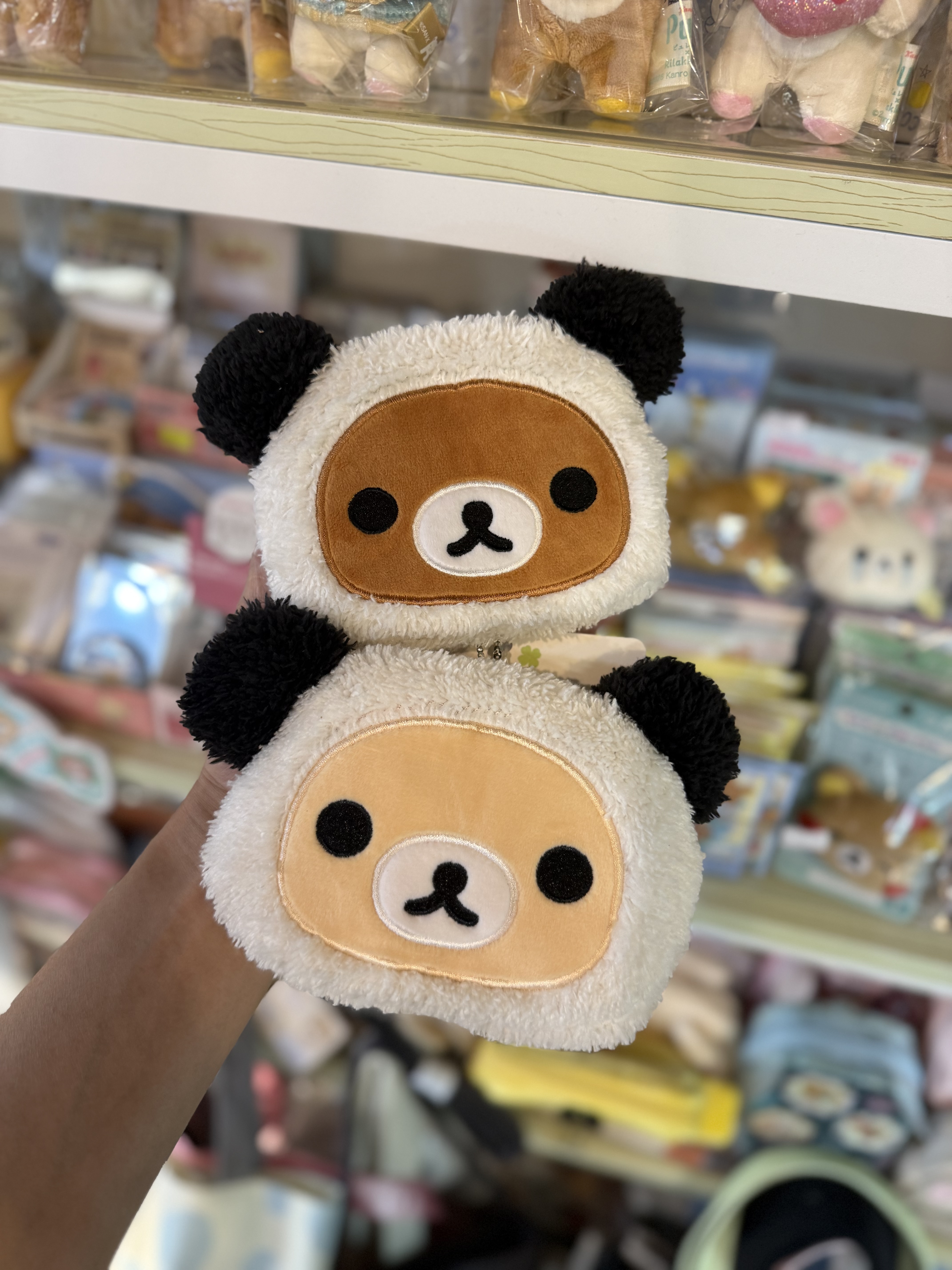 《現貨》全新日本限定Rilakkuma 熊貓造型公仔型環保袋連頭型環保收納袋