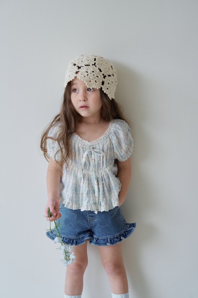 Momoann | frill denim shorts (size 7(100-105)