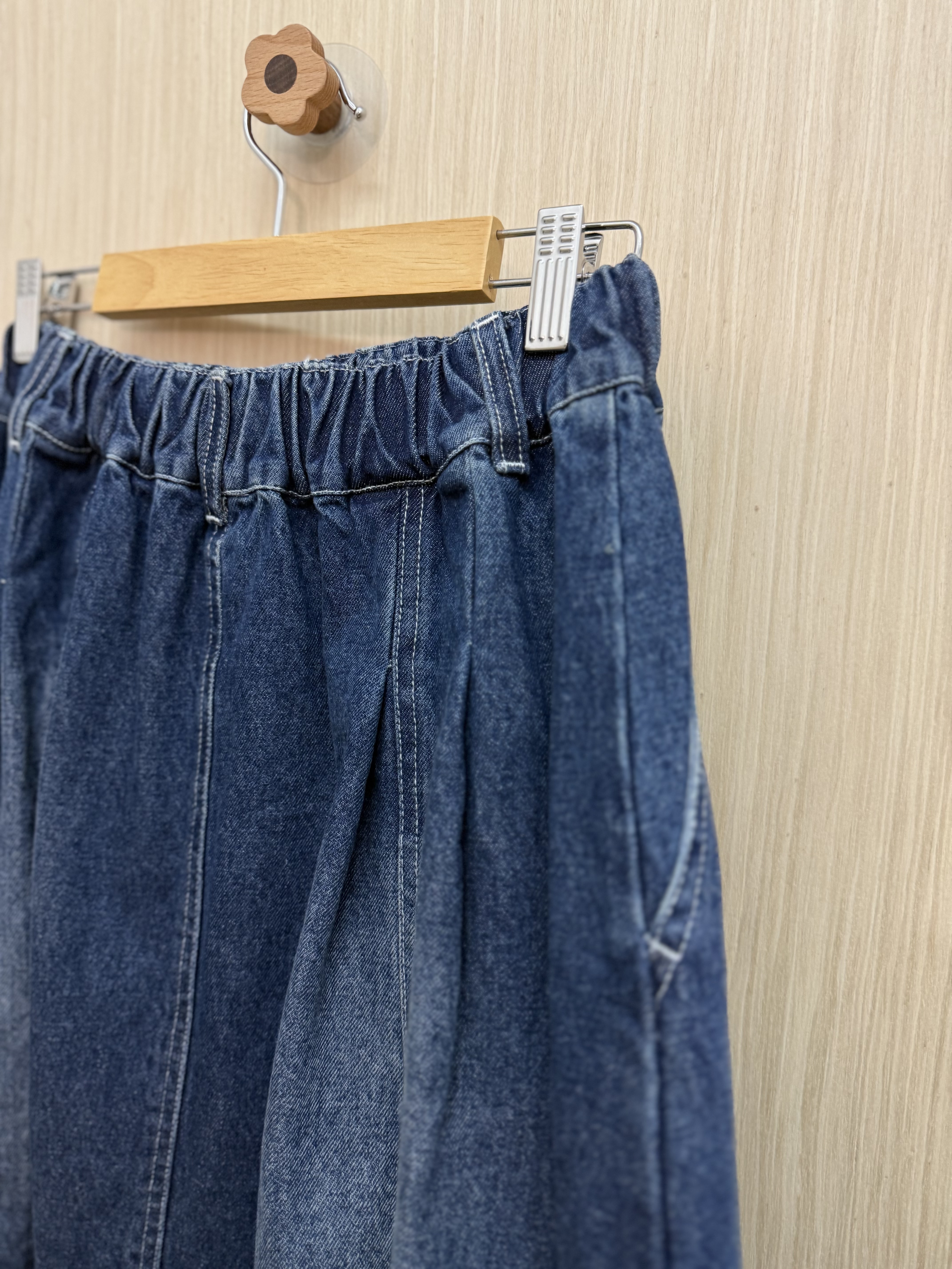 造舊拼布牛仔裙