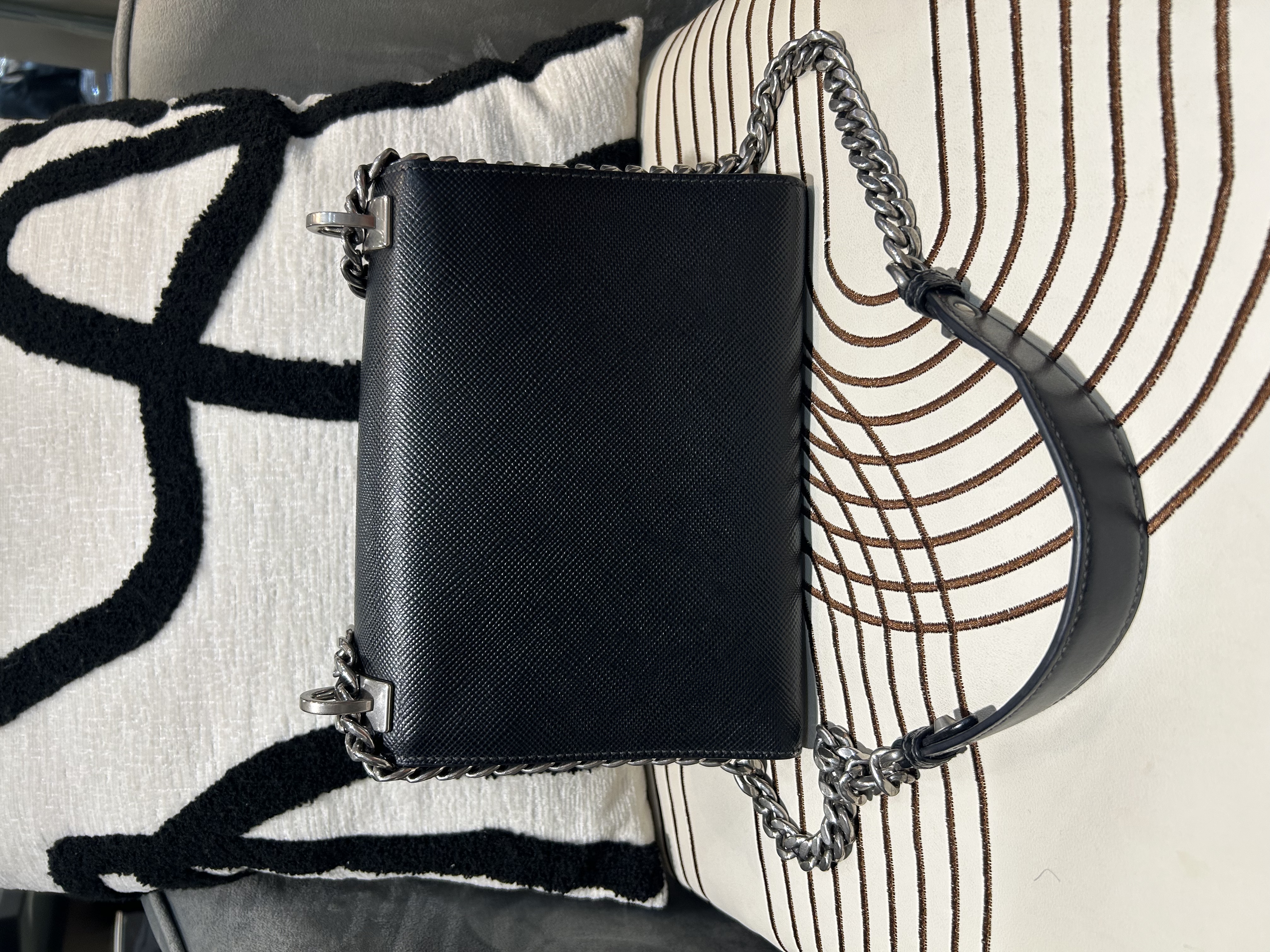 Prada Flap Crossbody Bag So Black Calfskin