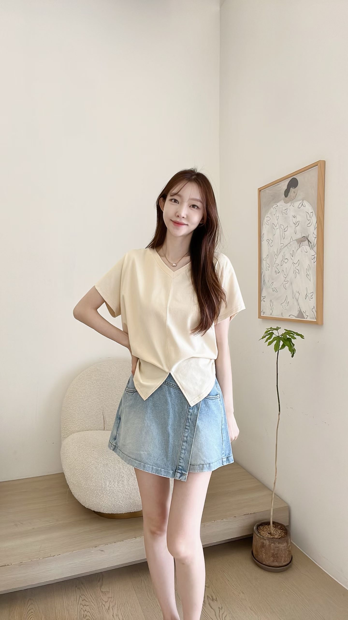 FV10_04 特別下擺V領TEE (4色)