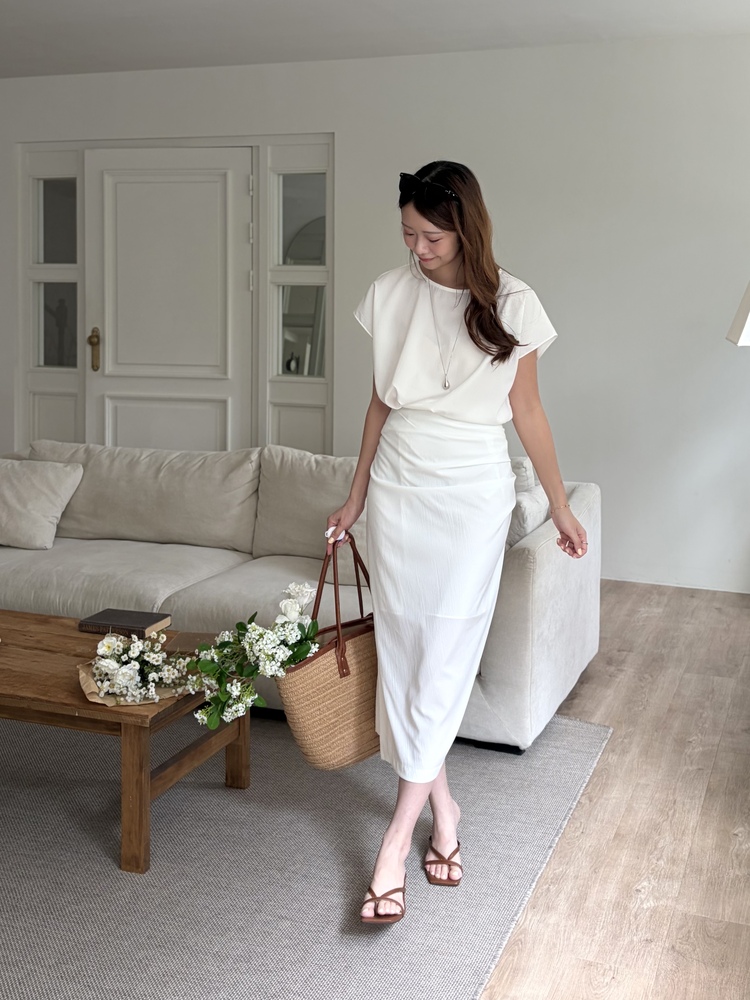 Lyra Ruched Set (White)
