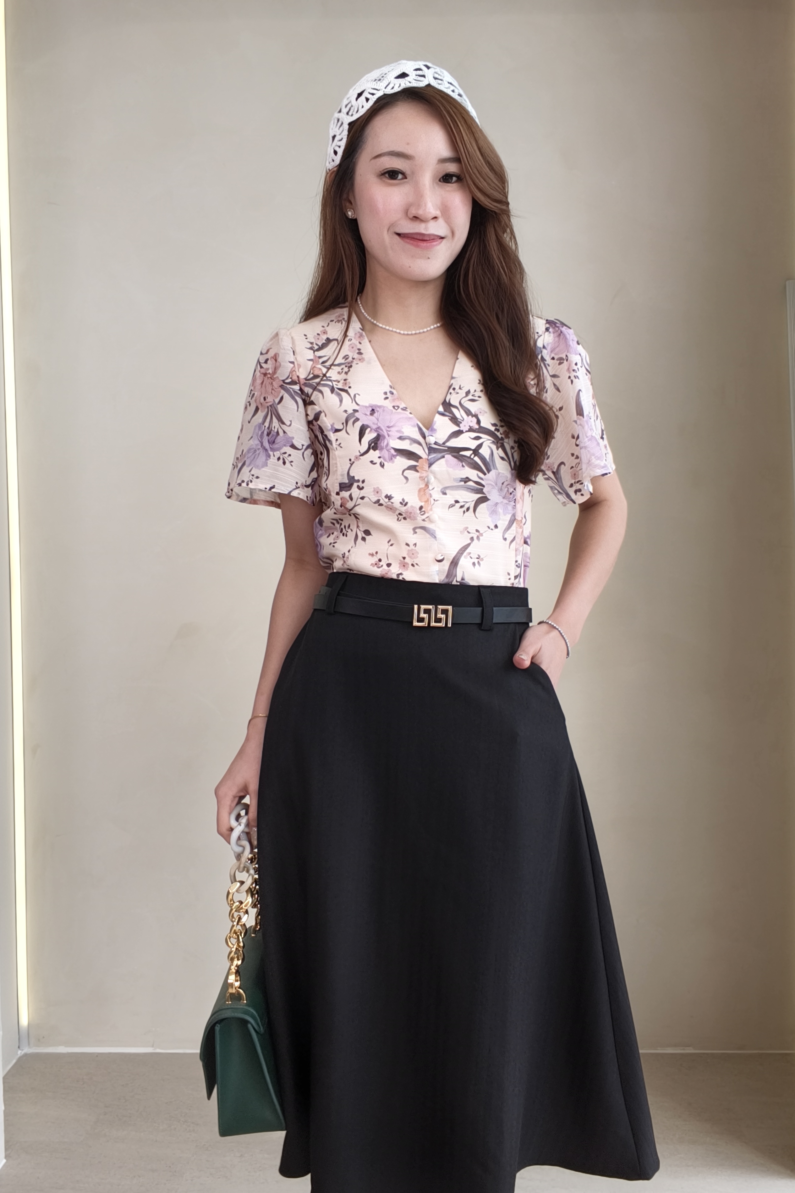 52169 GraceFlow A-Line Midi Skirt