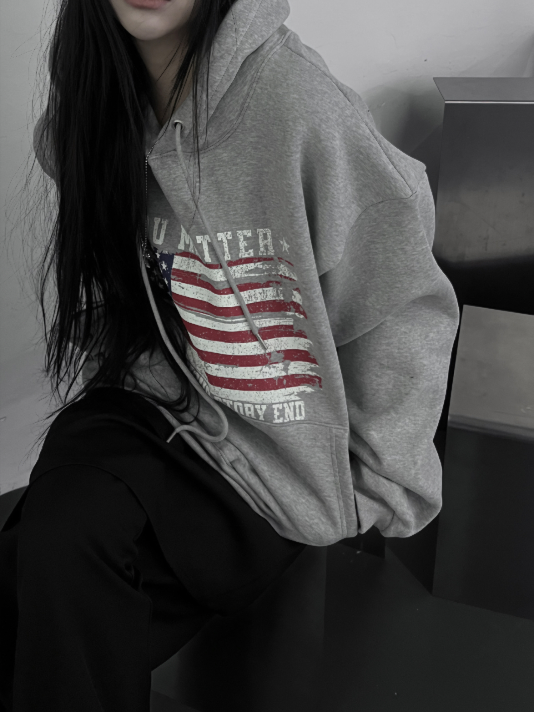 American Flag Oversized Hoodie(Unisex)
