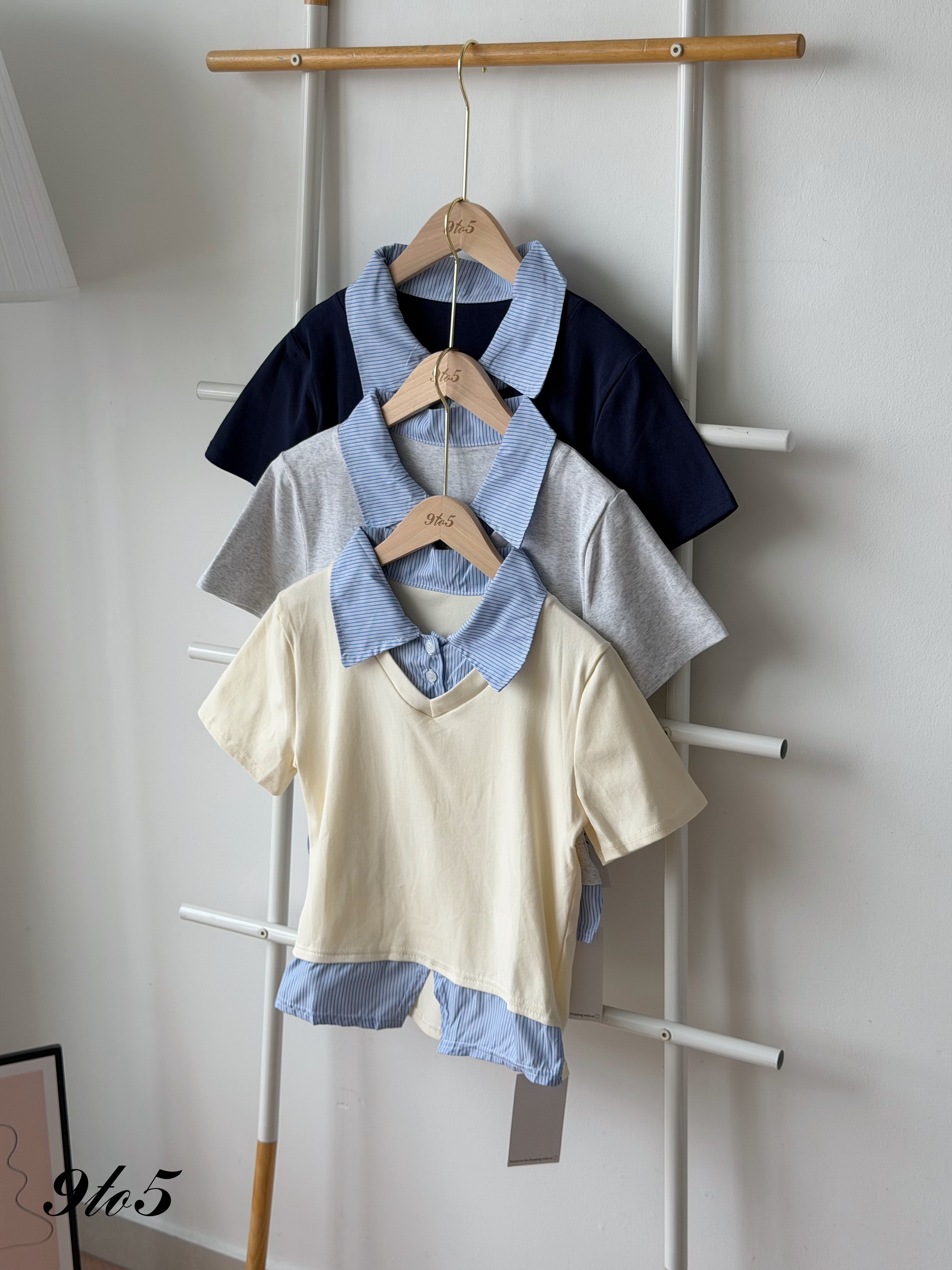 T4527 Fake Two-Pieces Shirt - 3 Colors 