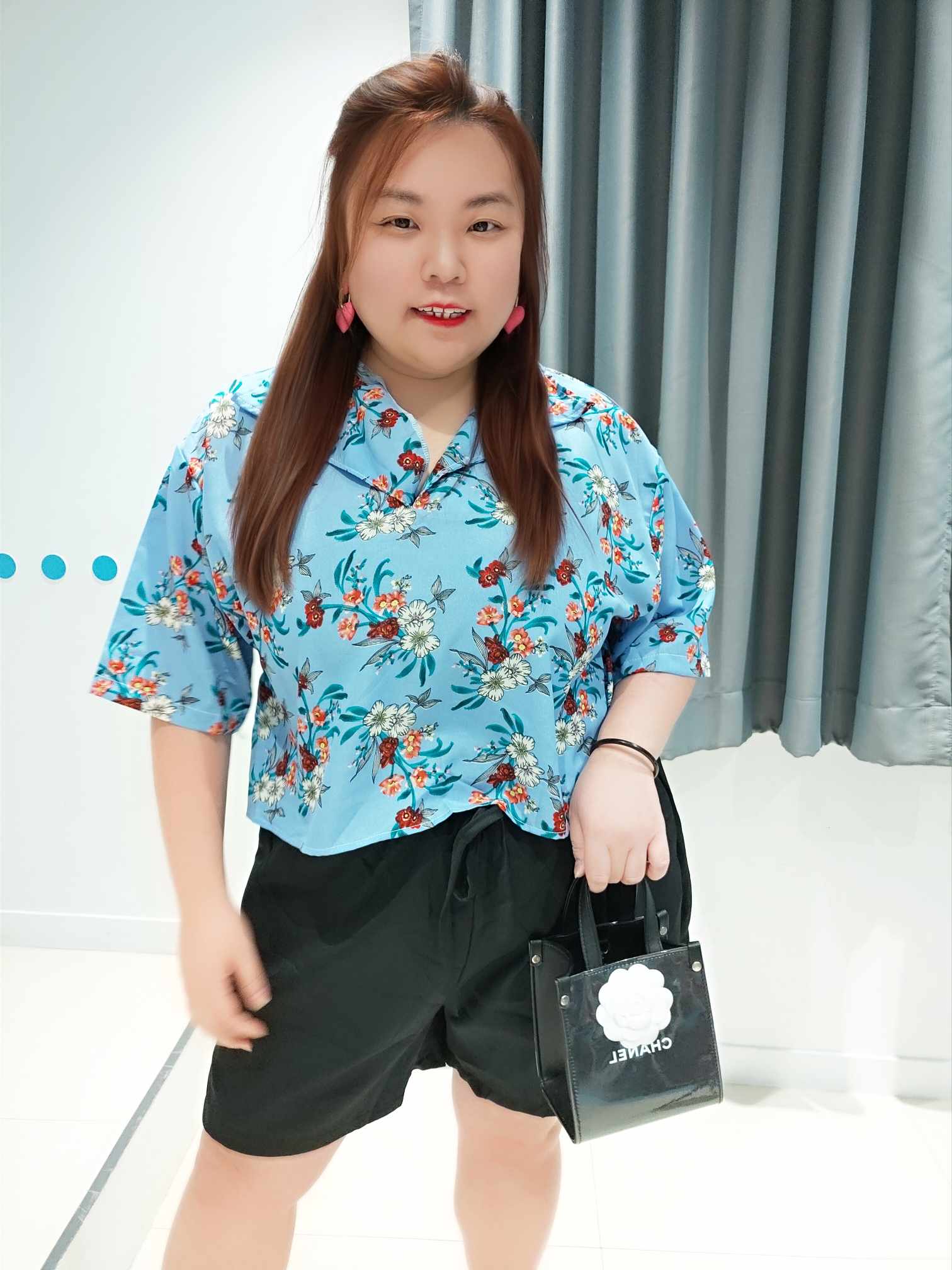 ENA03 TMD0017 花卉有领上衣+裤子套装(胸围 100-130CM) (腰围 30-50寸)