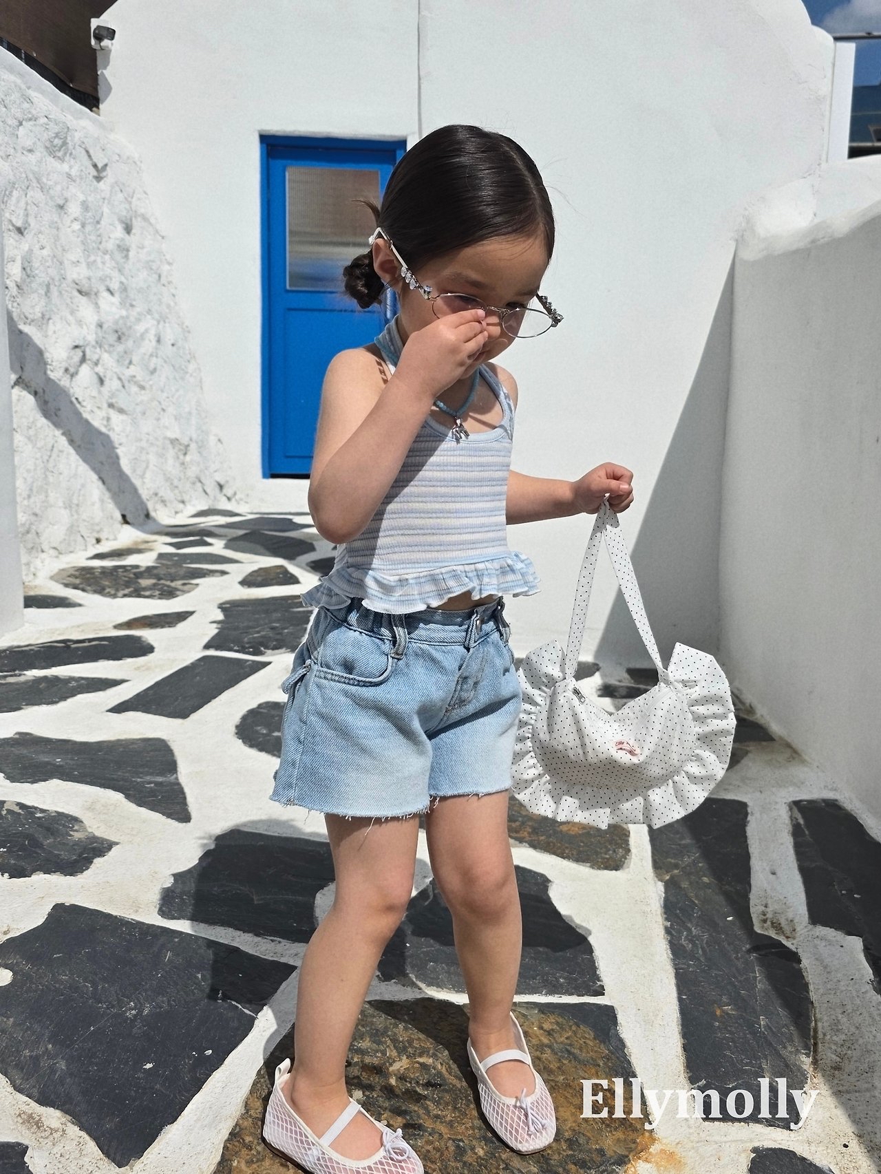 Ellymolly | stripe sleeveless (Blue/green (90-100)