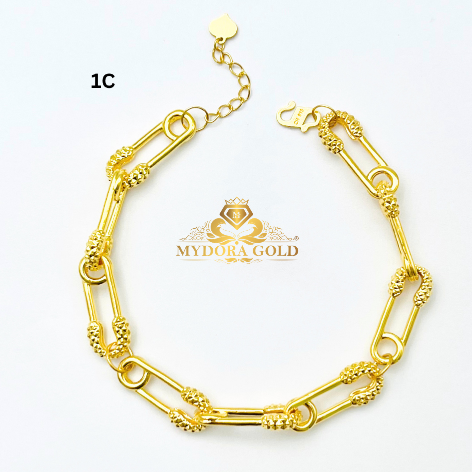 MYDORA Rantai Tangan Fesyen Safety Pin Link l EMAS 916/22K