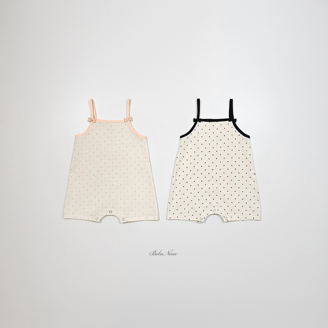 ☀️預訂 韓國直送☀️🇰🇷Bebenine兩色波點絲帶吊帶連身服