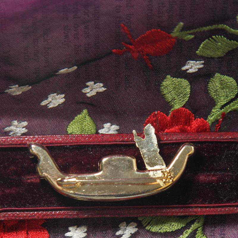 Vintage Pre-1980s Italian Gondola Mosaic Brooch -Blue (FA284)