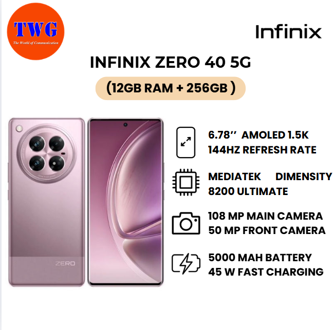 INFINIX ZERO 40 5G (12gb ram + 256GB ) 100% ORIGINAL MALAYSIA BRAND NEW