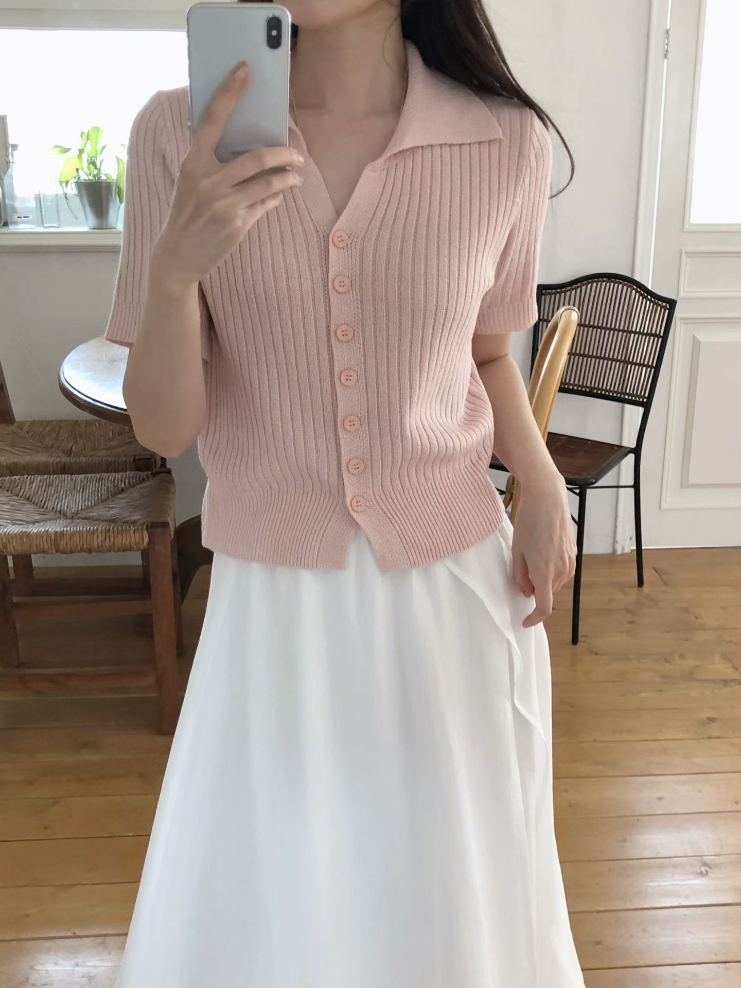 HA16 Polo領針織上衣