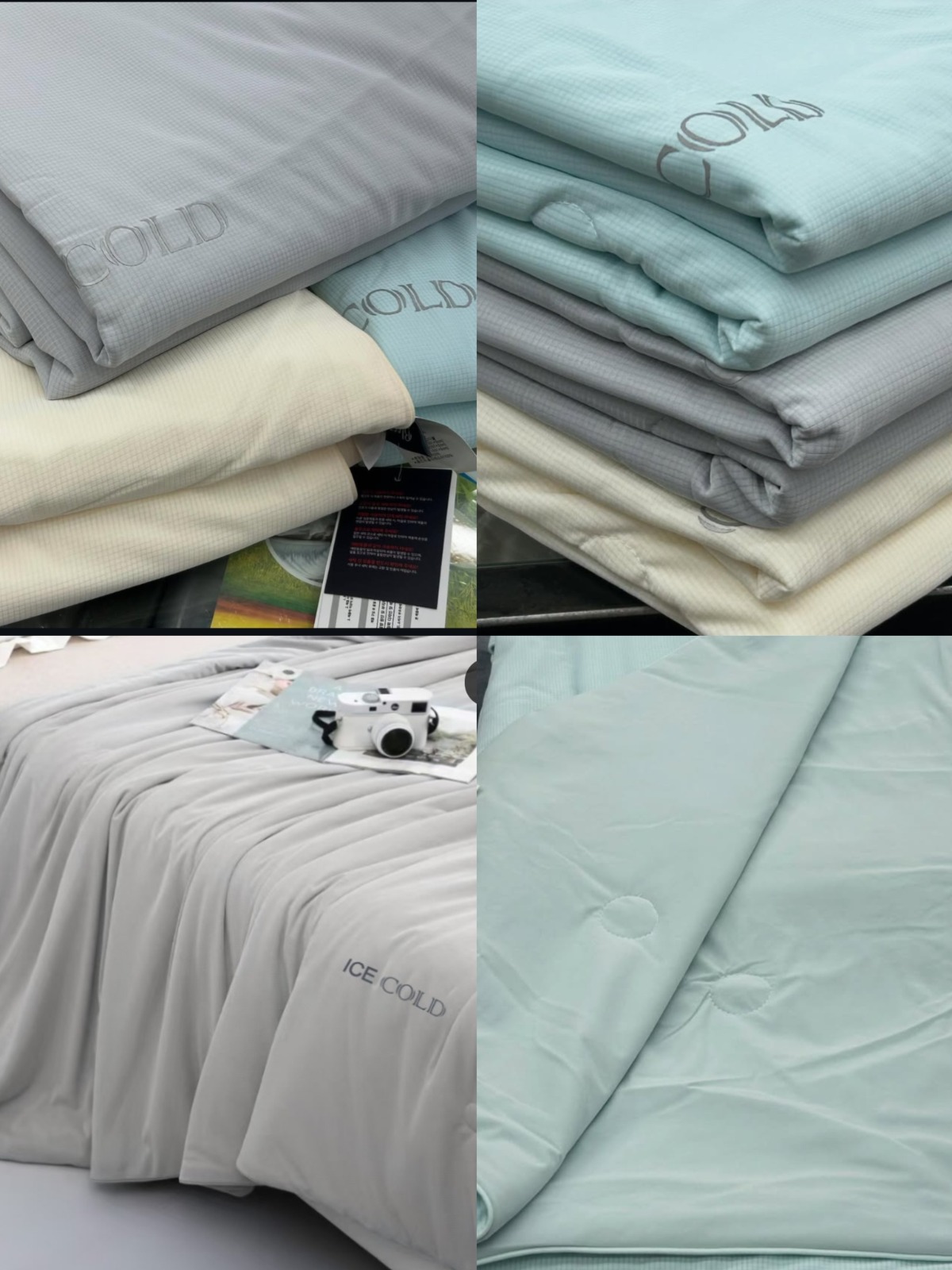 🇰🇷韓國廣藏市場 ICE COLD 涼感被（單人150×200cm）｜100%涼感紗｜灰/藍/黃 三色可選❄️🛏️
