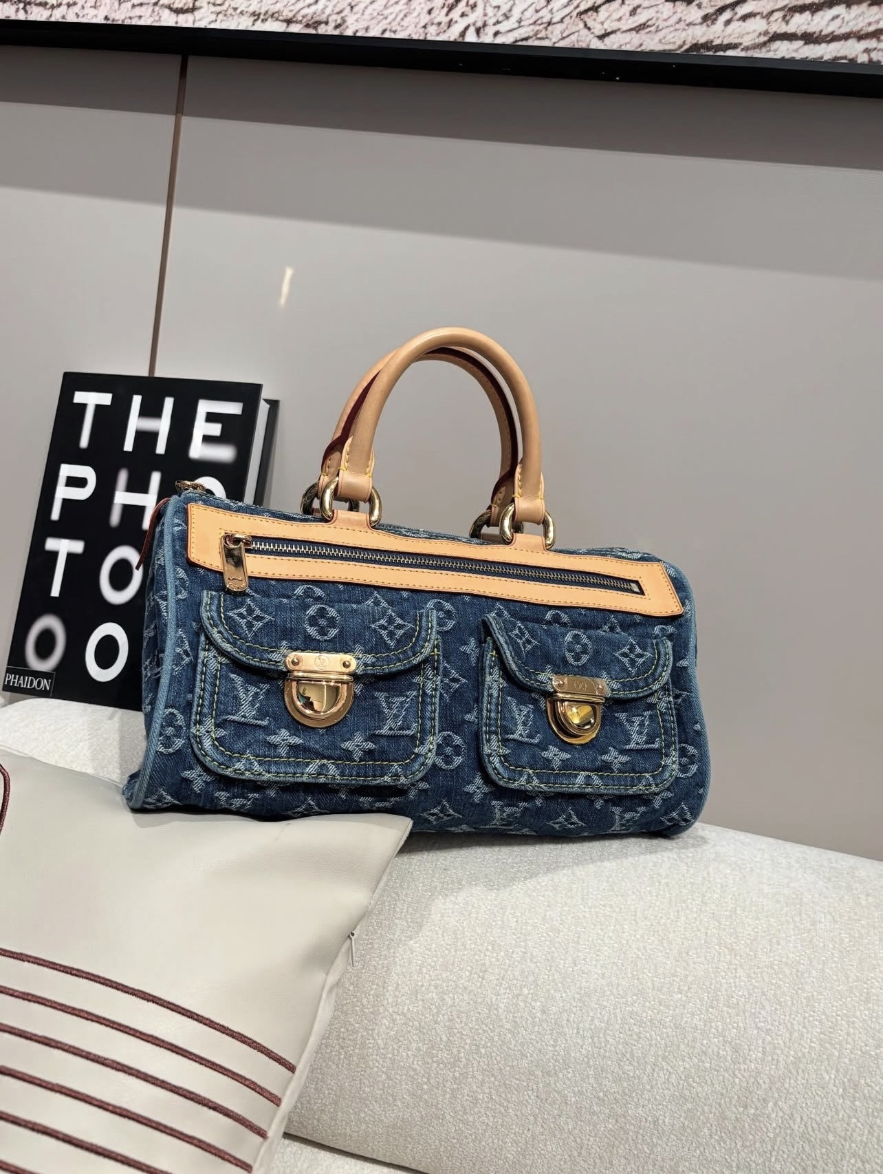 LV Neo Speedy M95019 Denim 100%Authentic, 99%New ✅Dust bag