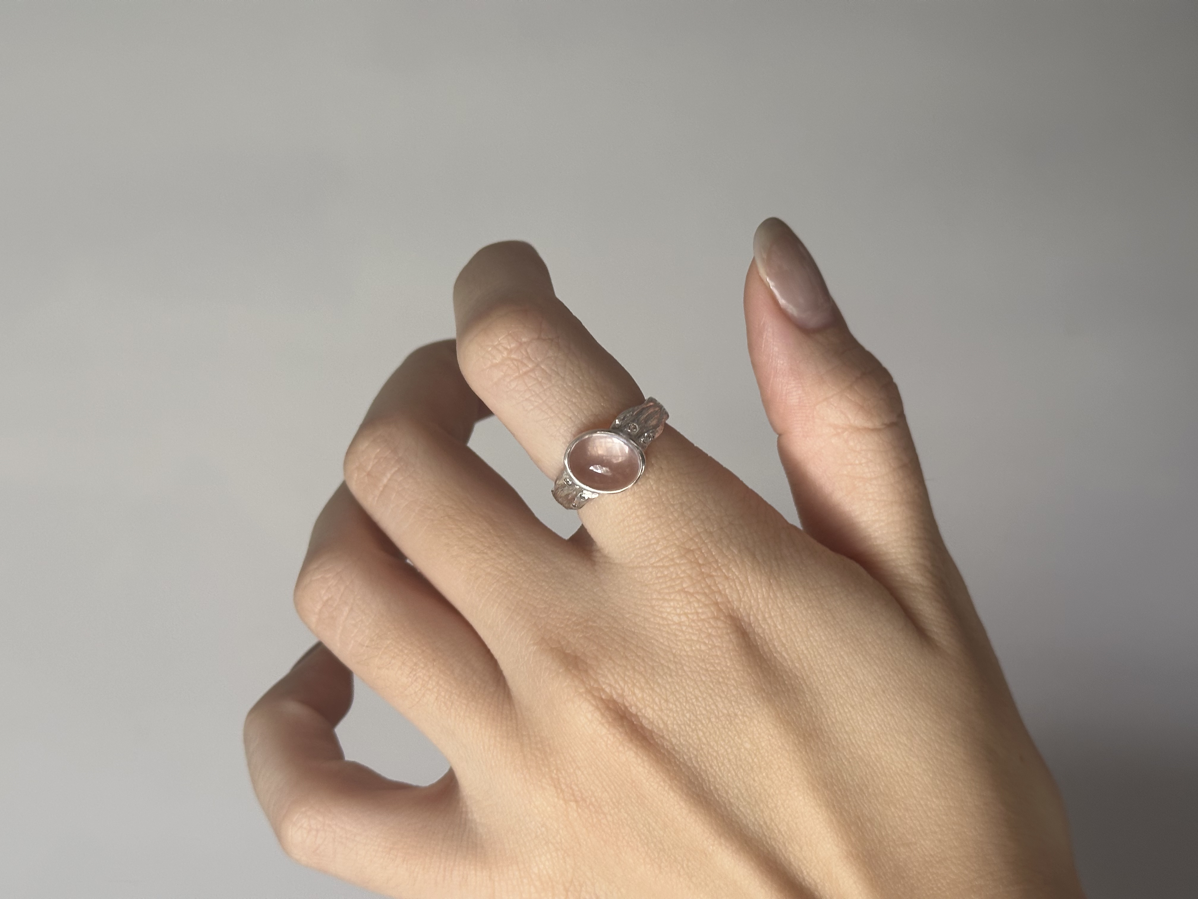 粉水晶戒指 ｜ Rose Quartz Ring S925