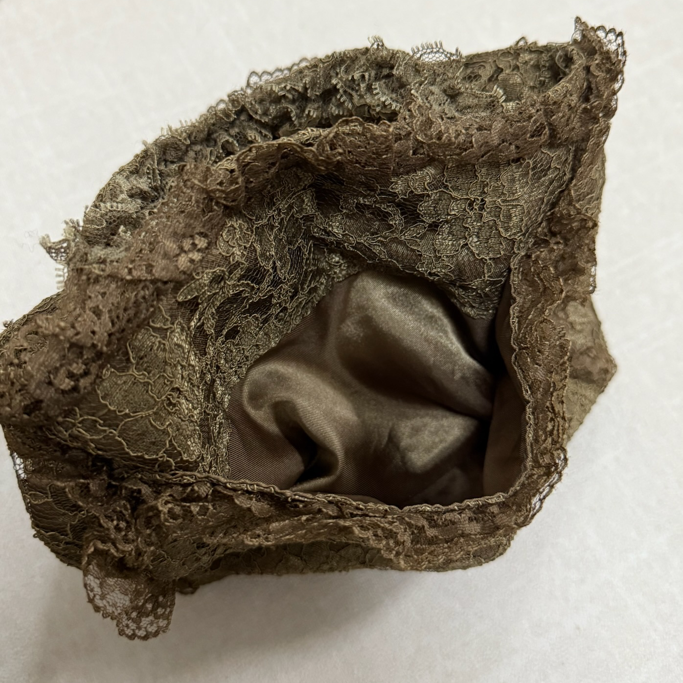 Brown Lace polka Dot Bow Tote