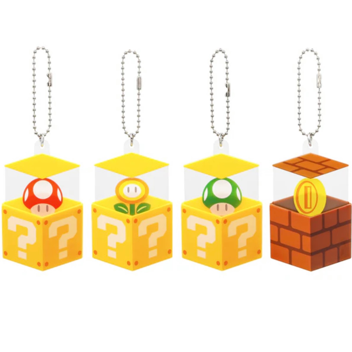 Hatena block/brick block Gimmick keychain set (4 pieces)