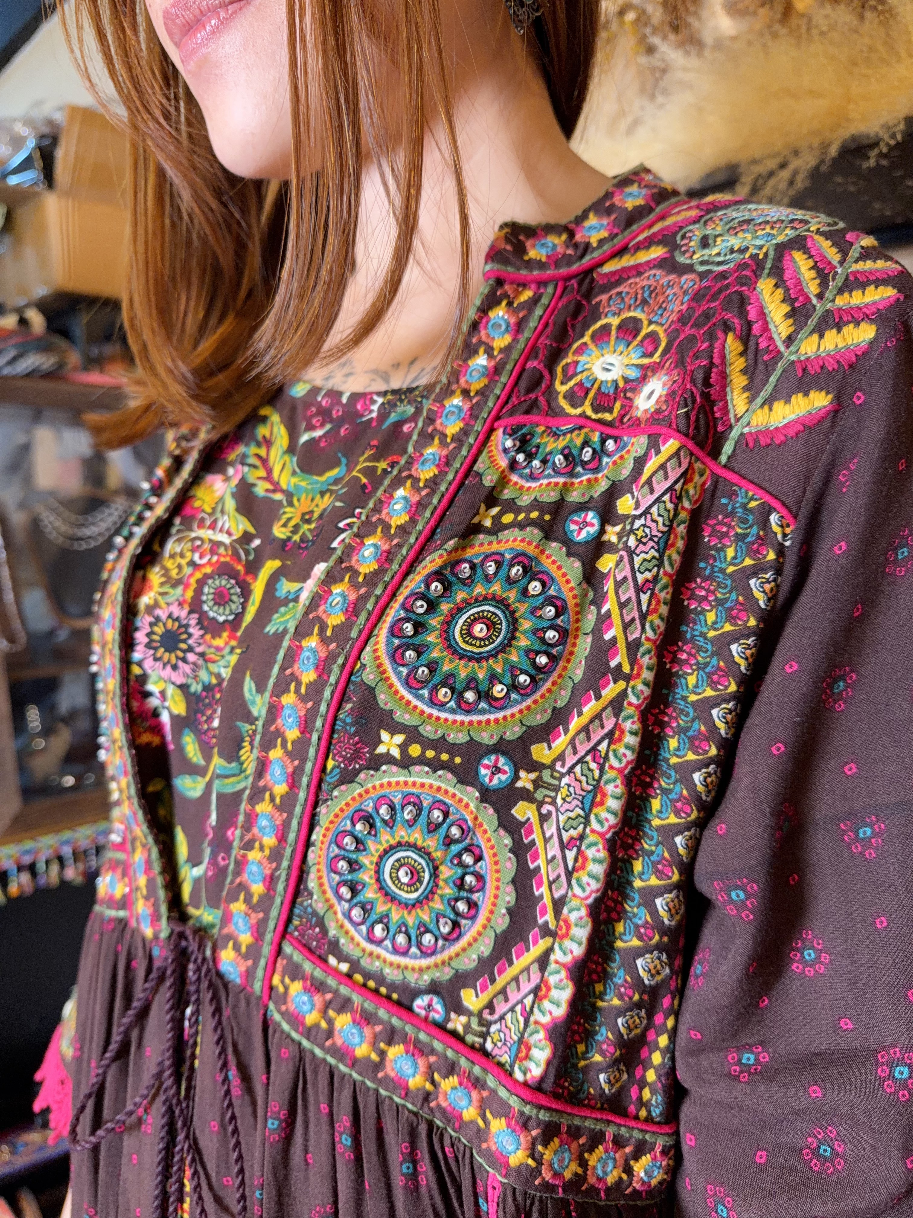 1663 Brown X Purple Mandala Set of 2 Sleeveless OP+Outer