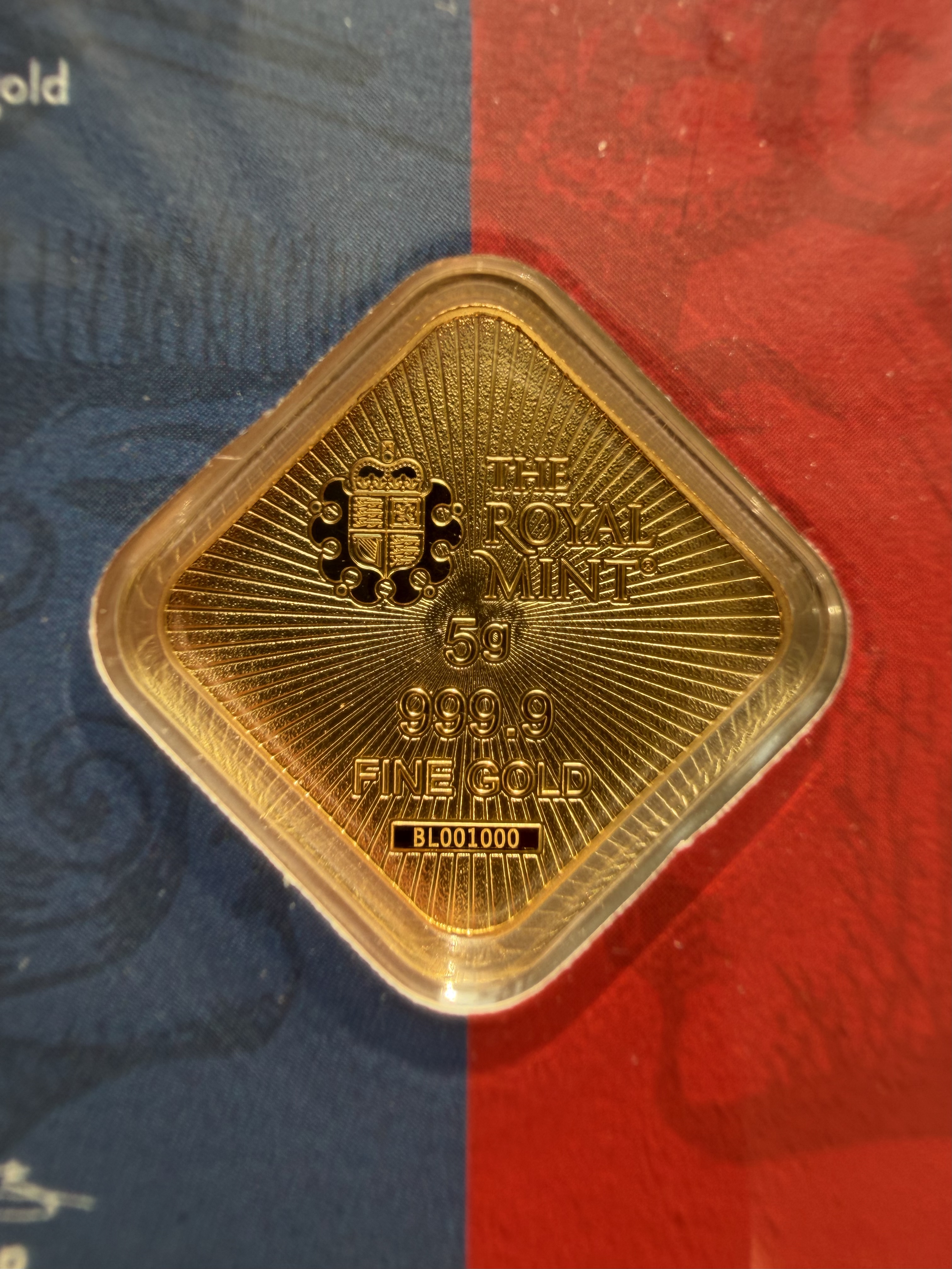 (Nice SN: 1000) ROYAL MINT🇬🇧 Limited Britannia & Liberty 5g UK Fine Gold Bullion Bar 999.9 (Limited 1500pcs) 英国限量1500片