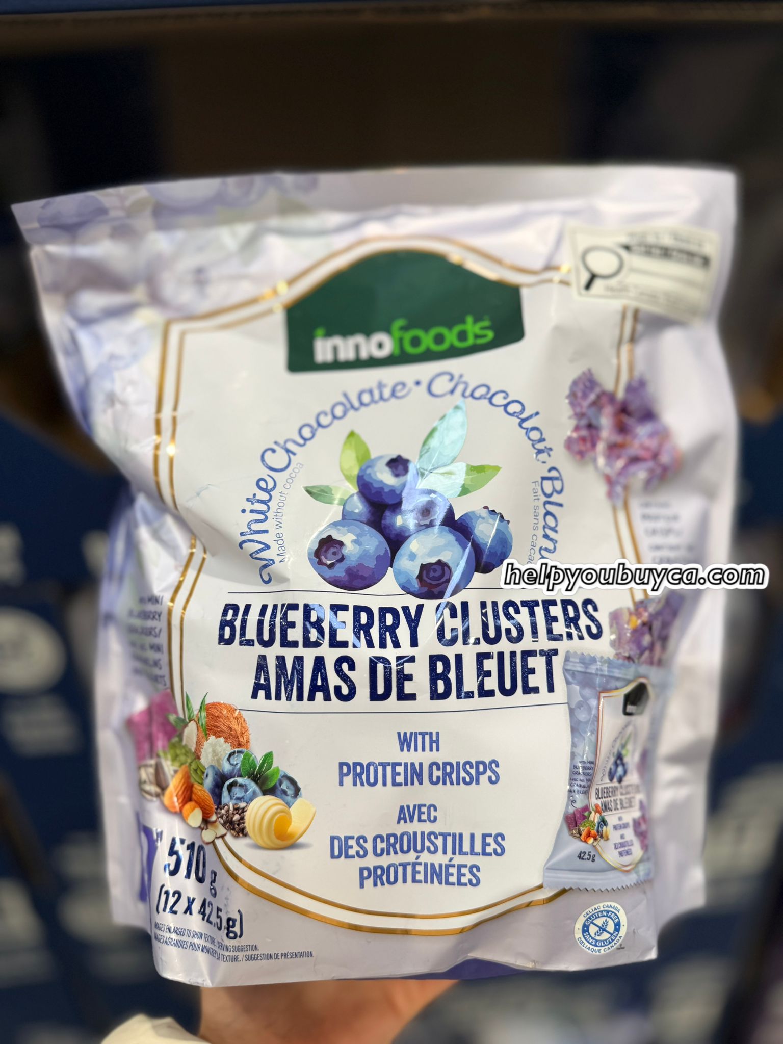 🇨🇦「Costco 零食推薦」Inno Foods 白朱古力藍莓蛋白質脆球 (425g) - 高蛋白/非基因改造