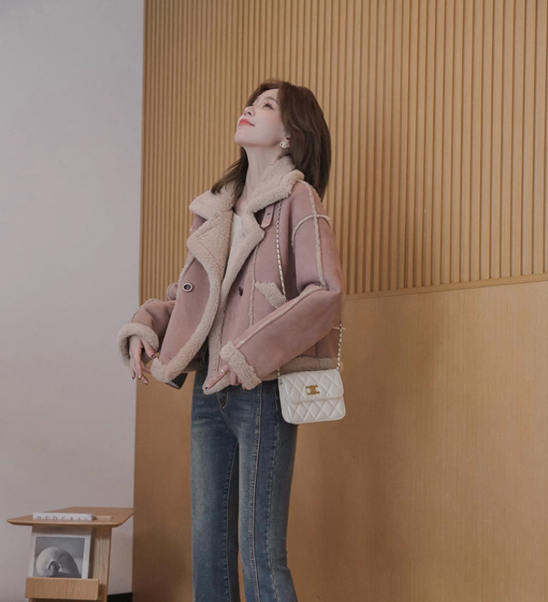 韓系成人仿麂皮外套