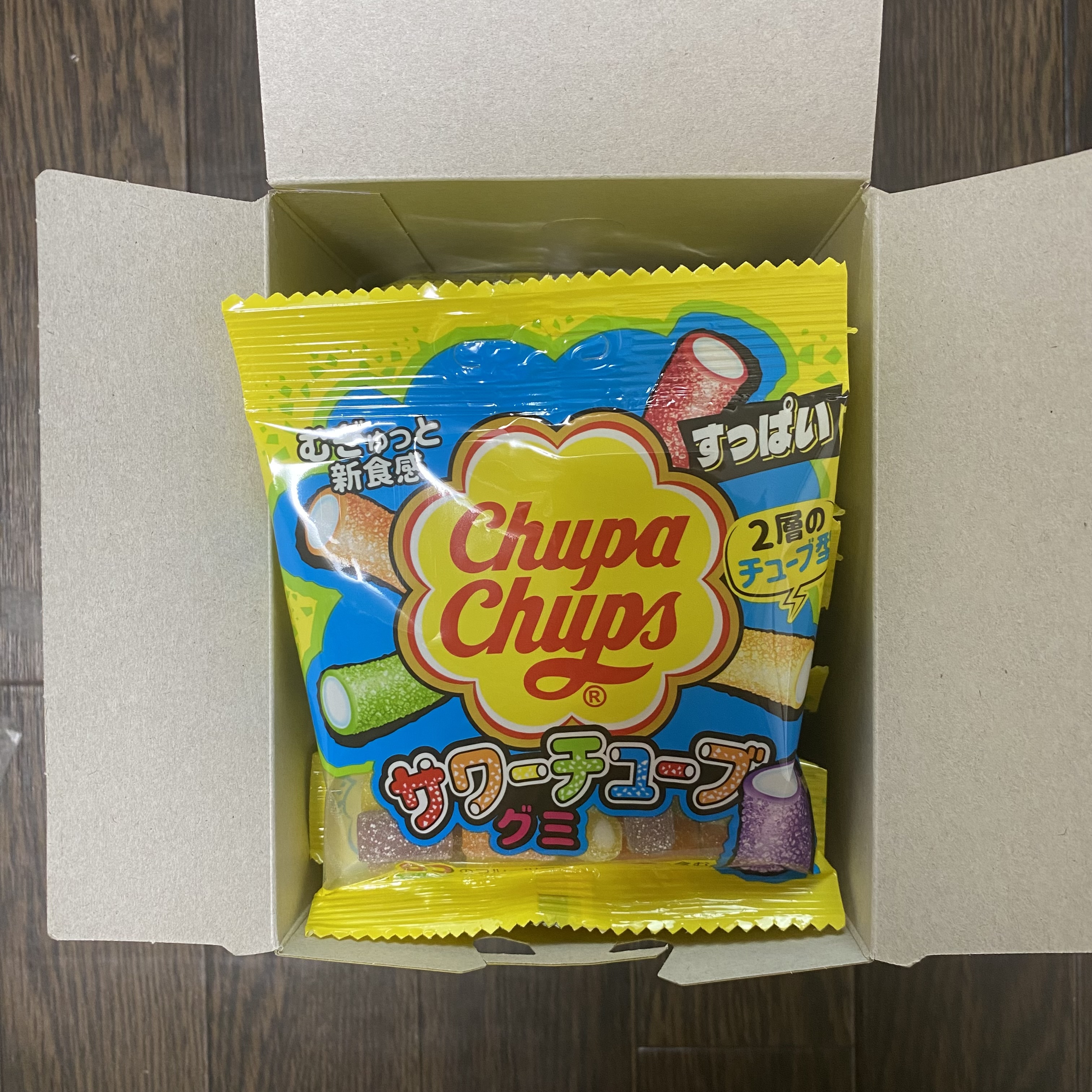 超人気！チュウパチャプス サワーチューブグミ55g 10包（珍寶珠酸味管狀軟糖 55克 10包）