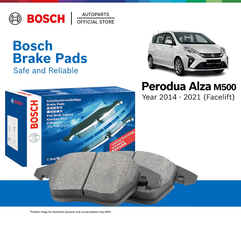 Bosch Front Brake Pads for Perodua Alza 1st Gen Facelift (2014 - 2021) 0986AB1423
