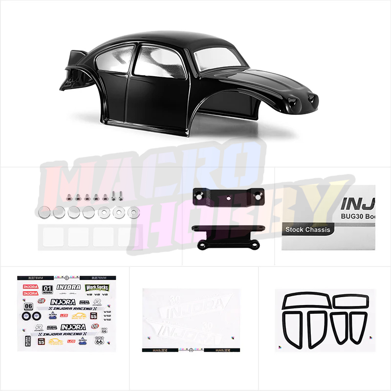 INJORA BUG30 Body with Magnetic Mount for 1/30 SCX30 BLACK #530377