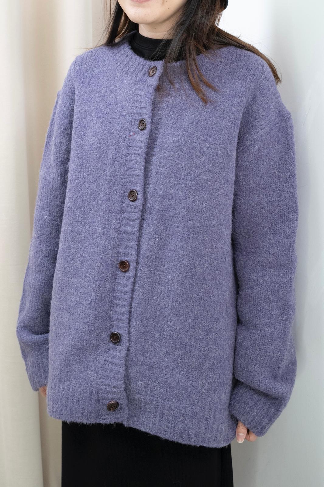 排扣造型大冷衫（紫色）