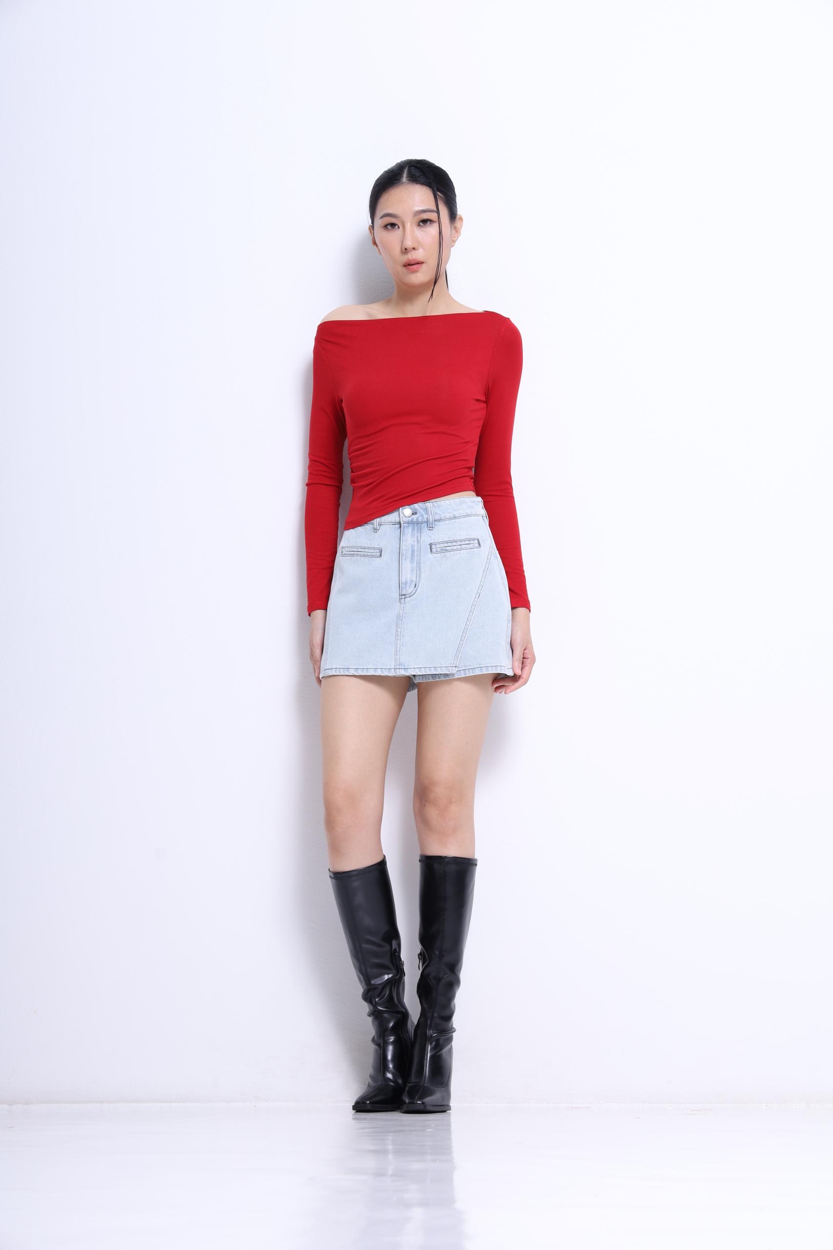 CB2805 Sienna Asymmetric Off-Shoulder Top