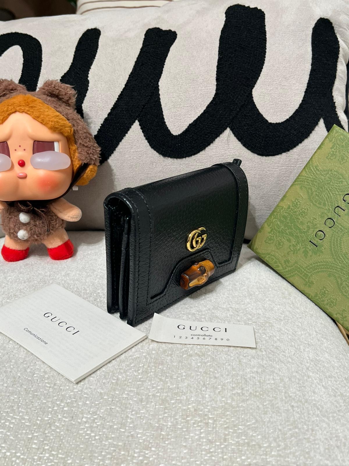 Gucci bamboo wallet calfskin 100%Authentic,unused ✅dust bag  ✅box