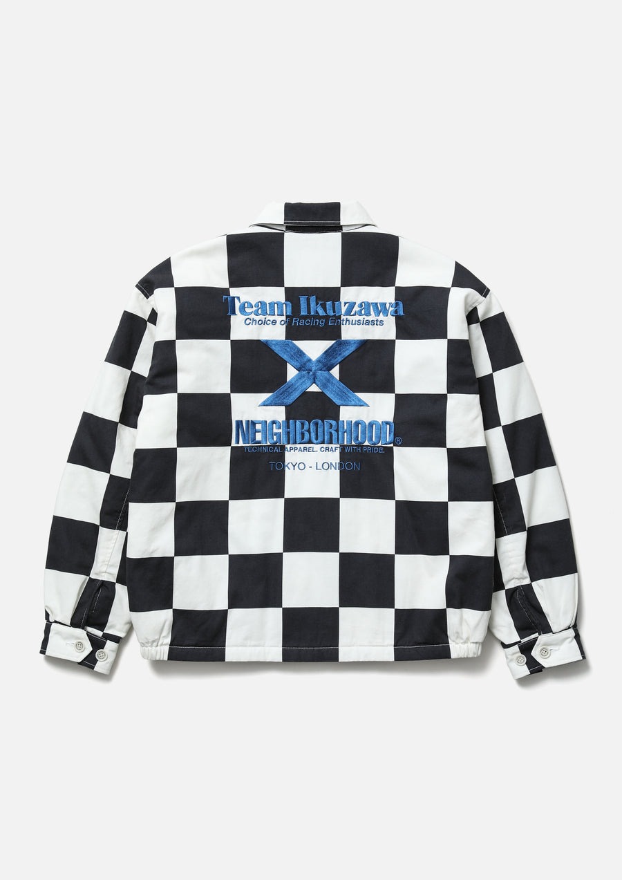 NEIGHBORHOOD X TEAM IKUZAWA X TRIUMPH . RACING JACKET (格仔款）