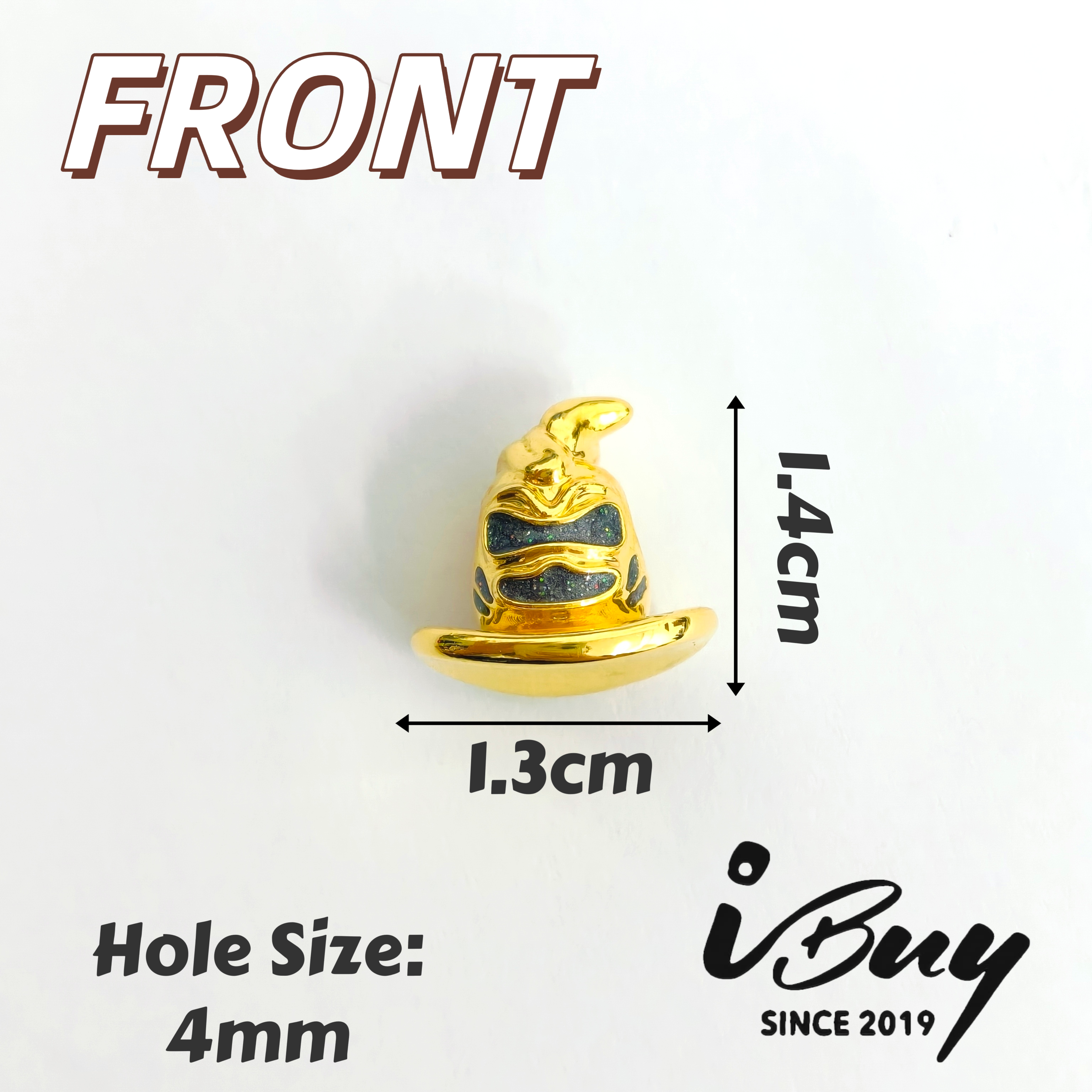 916 HARD GOLD MAGIC HAT CHARM BEAD 916 硬金 魔法帽子串咀