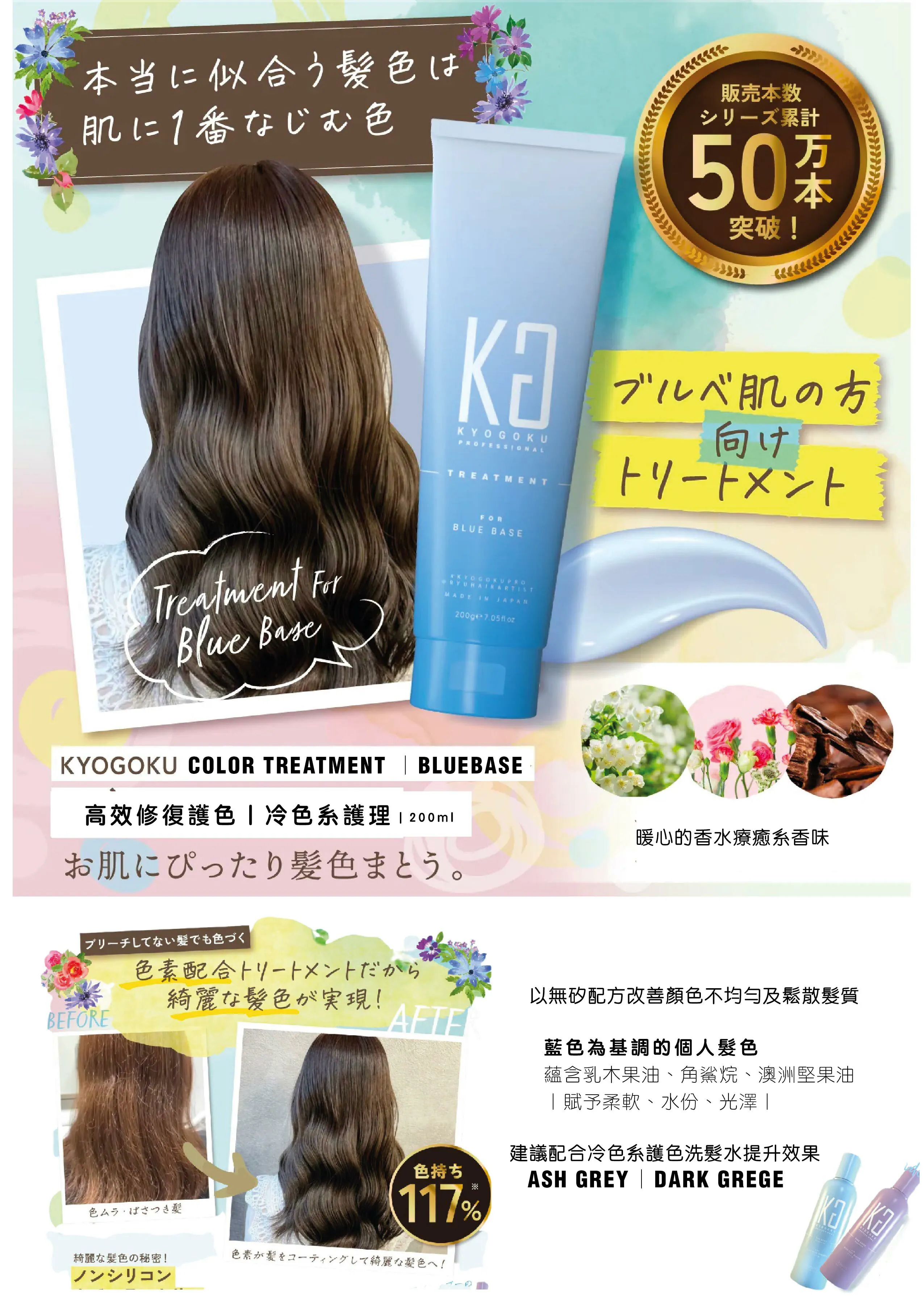 KYOGOKU Colour Treatment For Blue Base 藍灰色基調護髮素 180g