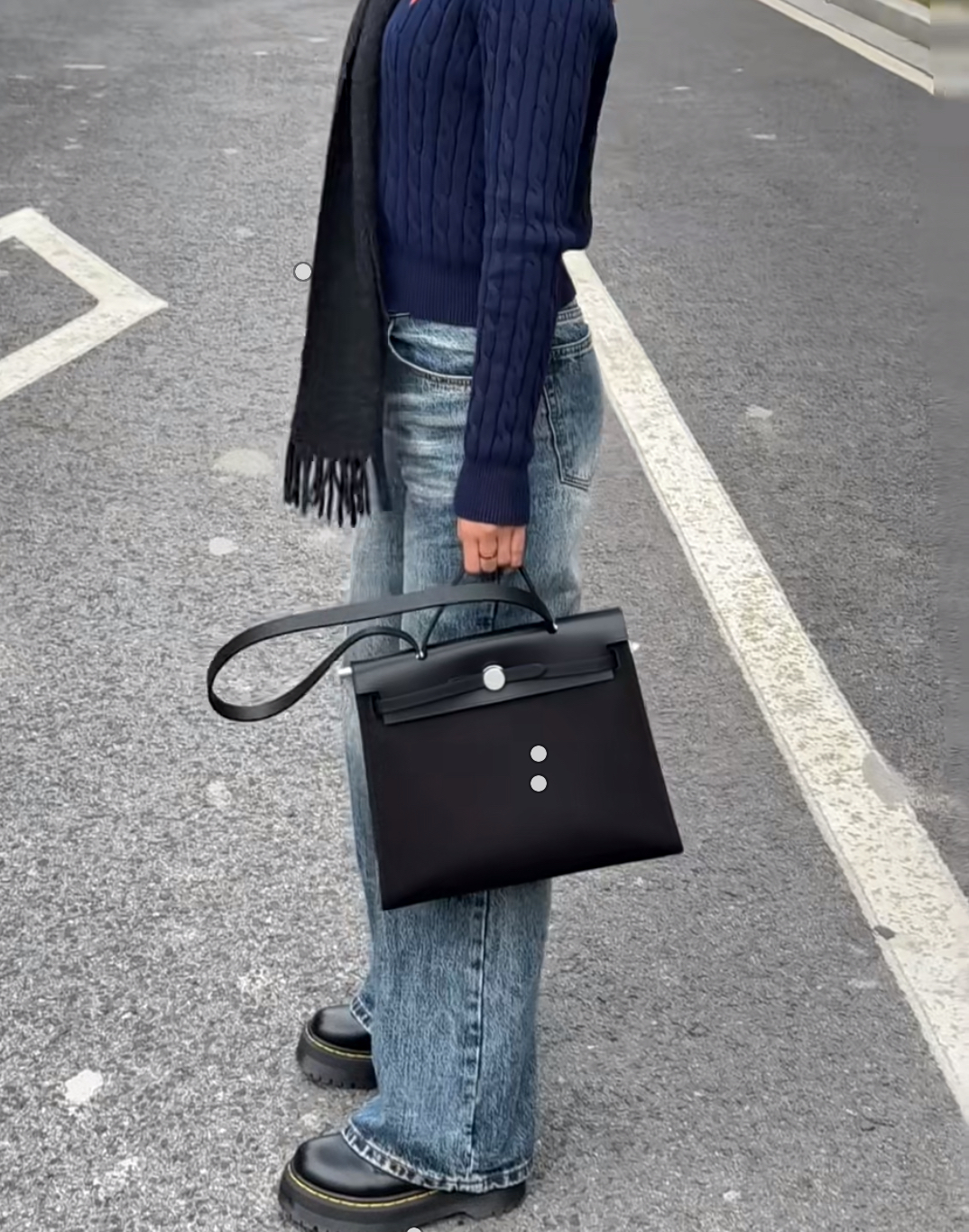 Hermes herbag31 子母袋 黑色拼防水塗層