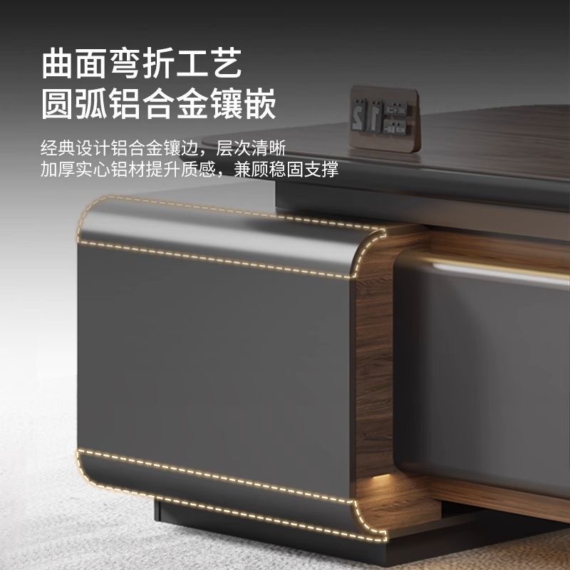 老闆桌 輕奢高級感烤漆 寫字台 簡約現代大班枱 辦公桌 辦公台 書桌 desk