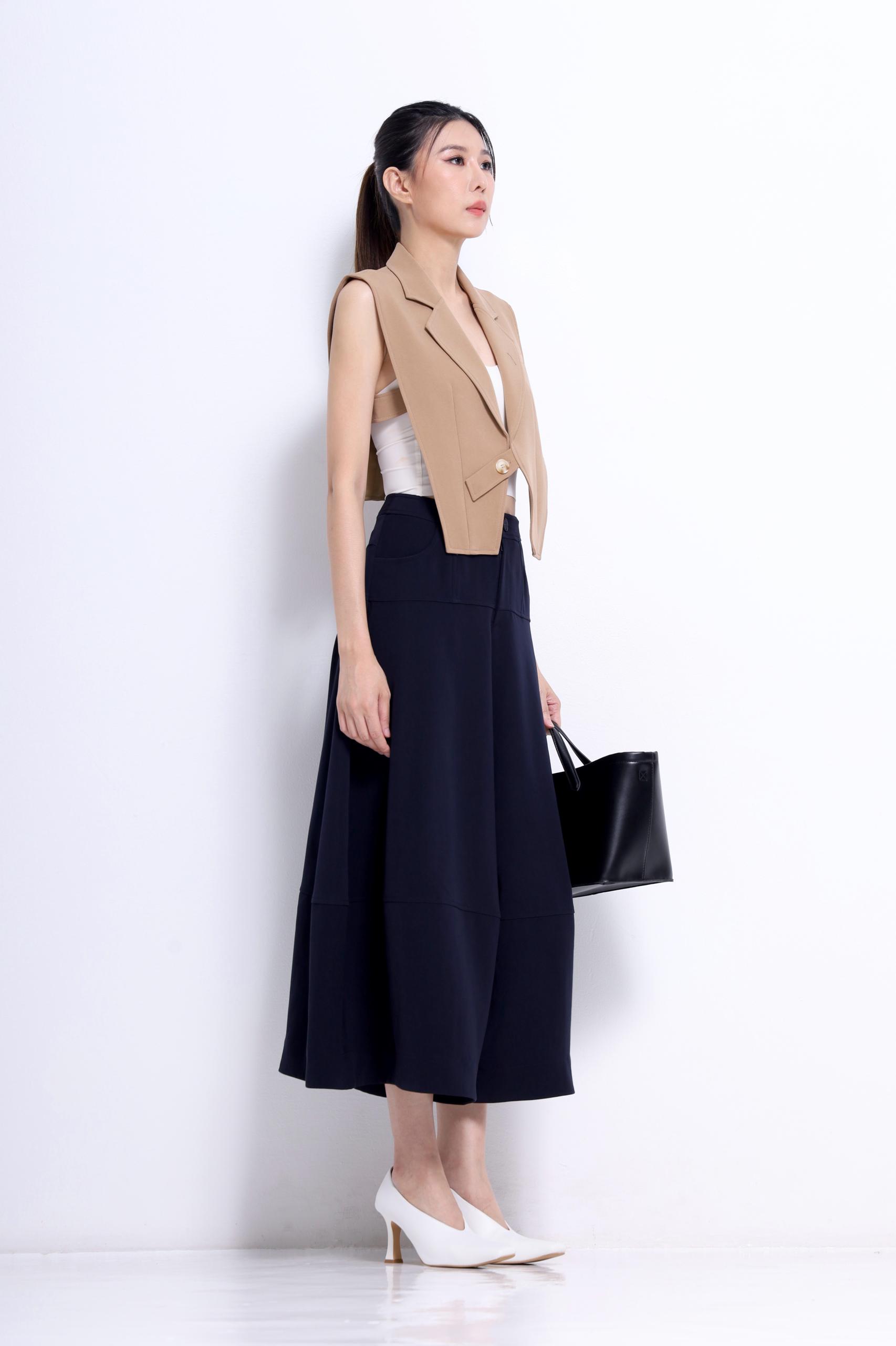 B3133 OPEN-SIDES UNEVEN SUIT VEST TOP