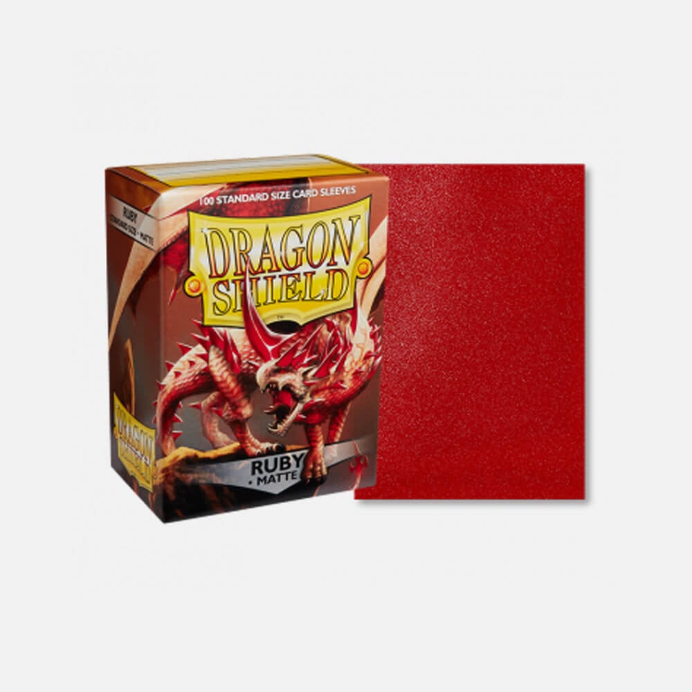 Dragon Shield 100 - Standard Deck Protector Sleeves - Matte Ruby - AT-11037