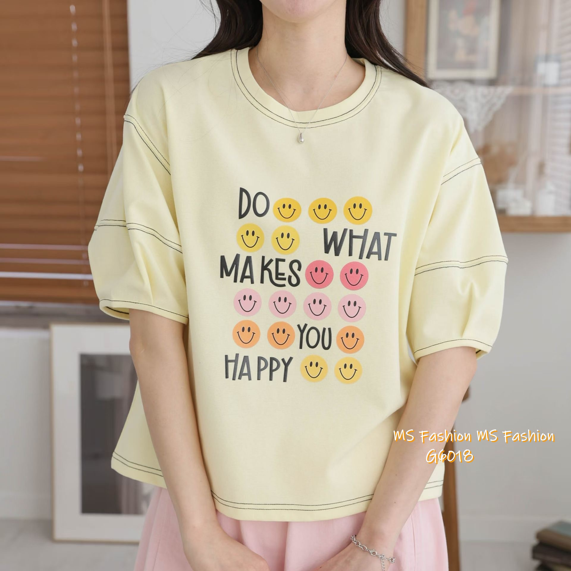 G6018 韓國🇰🇷可愛哈哈笑字母top