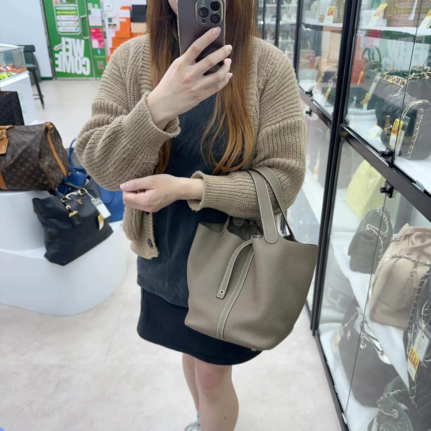 HERMES 🤍PRE OWNED PICOTIN 22 大象灰銀扣菜籃子 Y Stamp 全套有單🤎