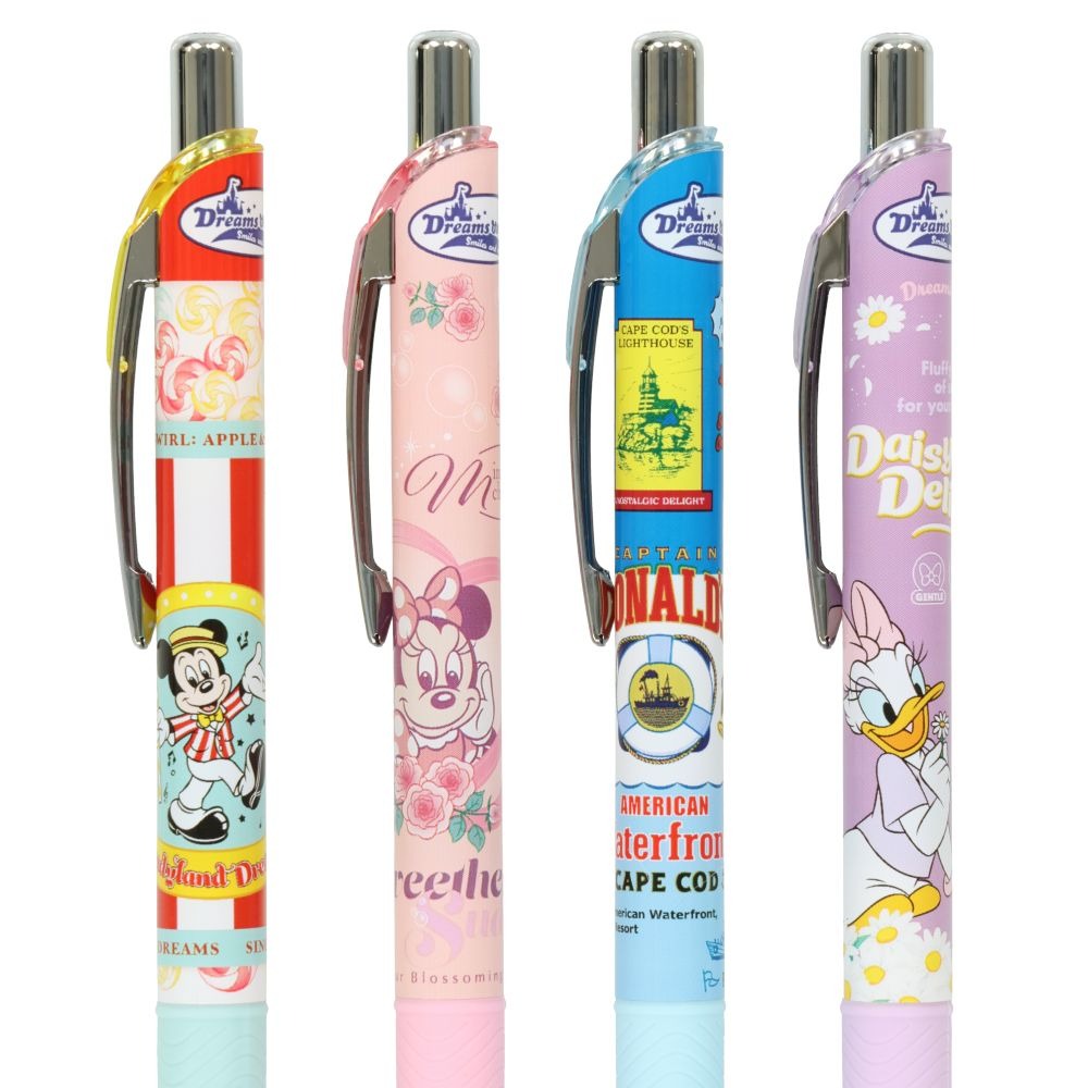 現貨｜【日本 Disney Store 限定】一套四枝 Mickey & Friends 米奇與朋友 日本製 Pentel EnerGel 0.5mm 啫喱筆 074545