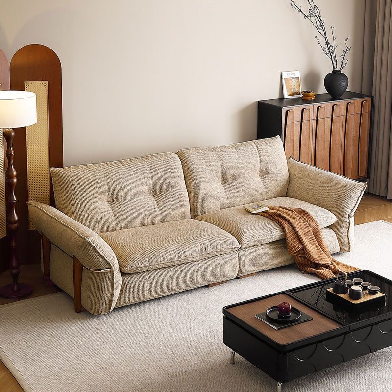 中古風雪尼爾家居客廳可全拆洗高級實木直排梳化 高質感Sofa