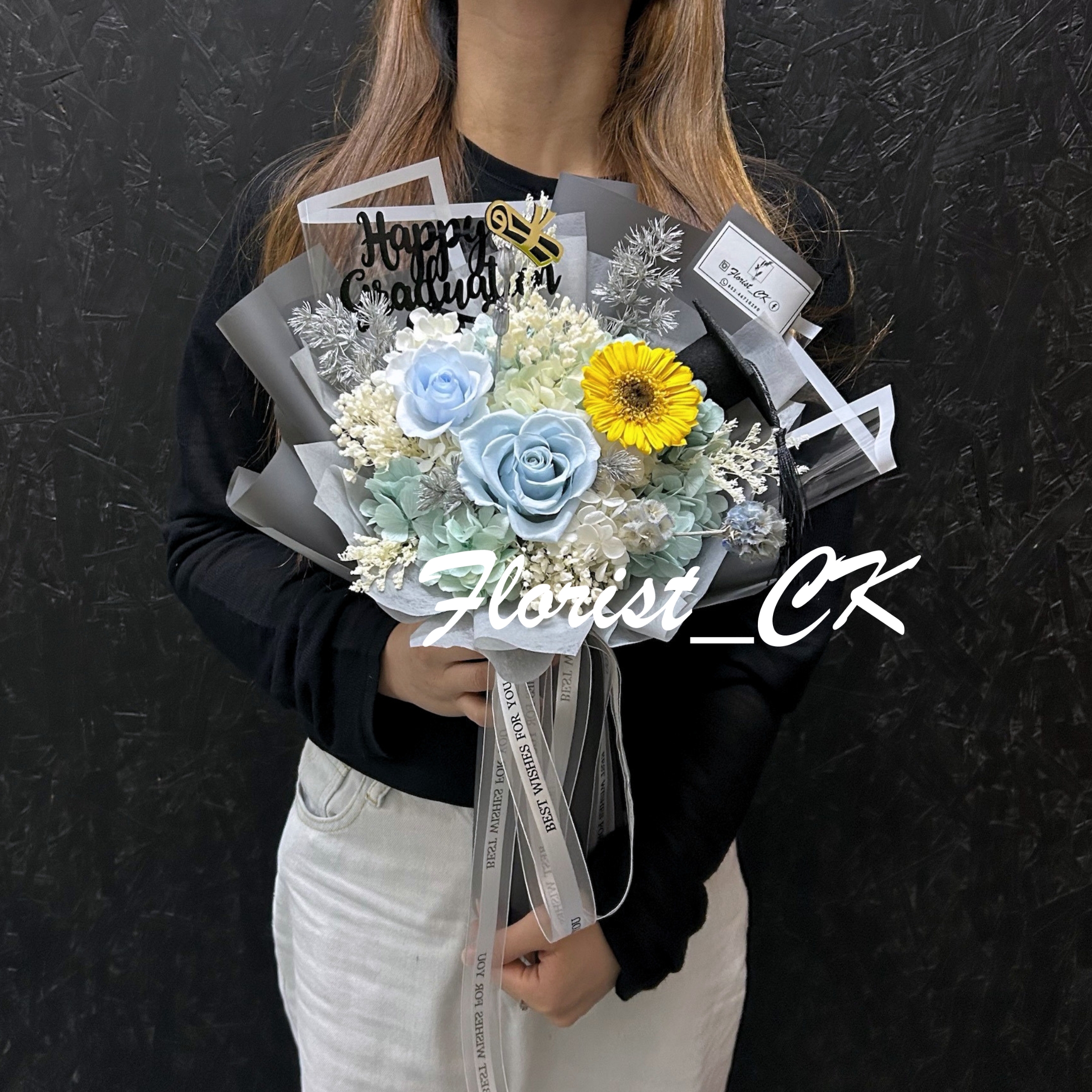 【2026 畢業推介】Solaris Crest｜畢業之選｜永生玫瑰太陽花花束 (預訂款)