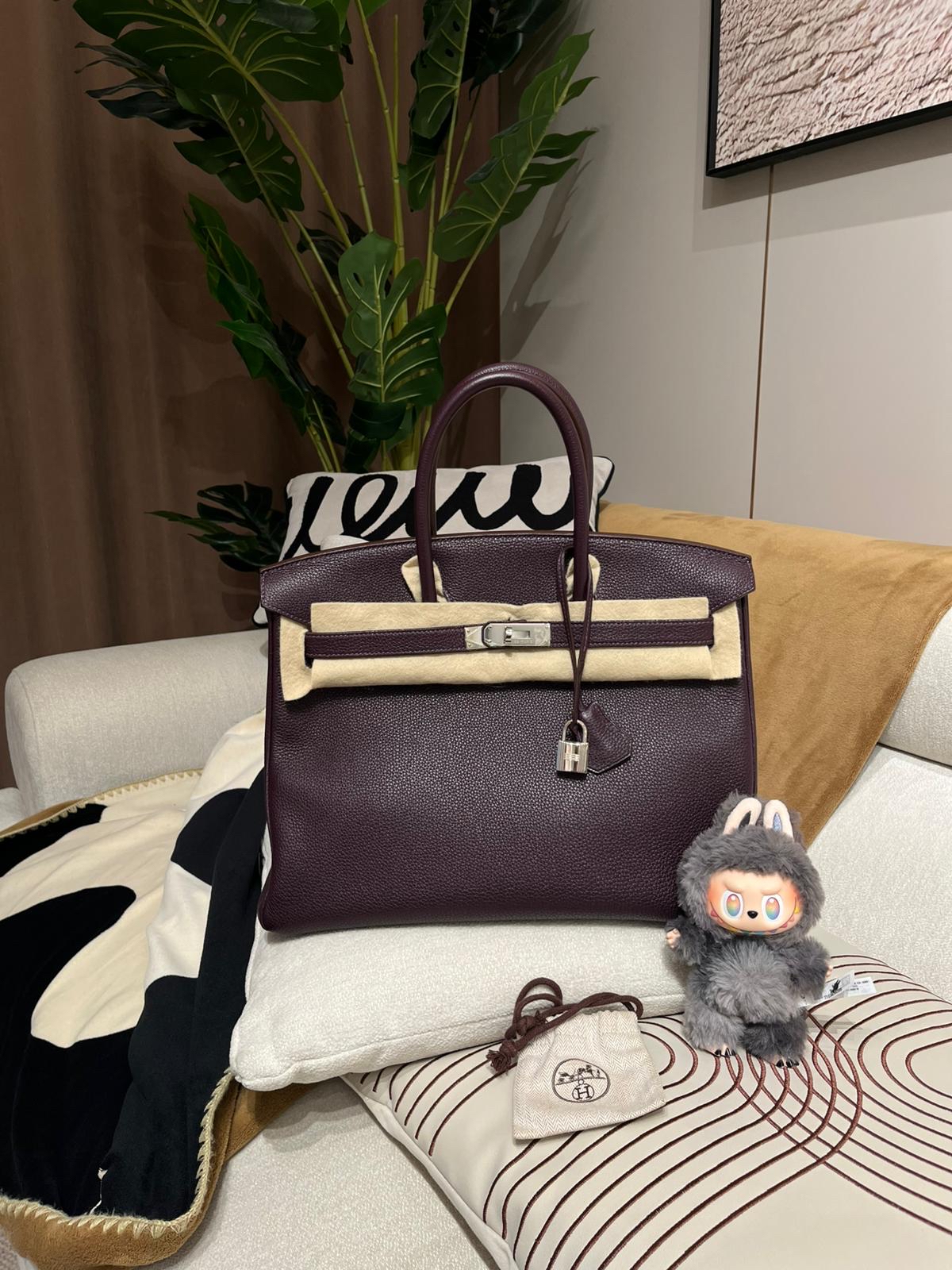 Hermes Birkin 35 Stamp [Q] 葡萄紫色Raisin Togo Calfskin 100%Authentic, 95%New ✅Key Lock✅Dust bag✅Box