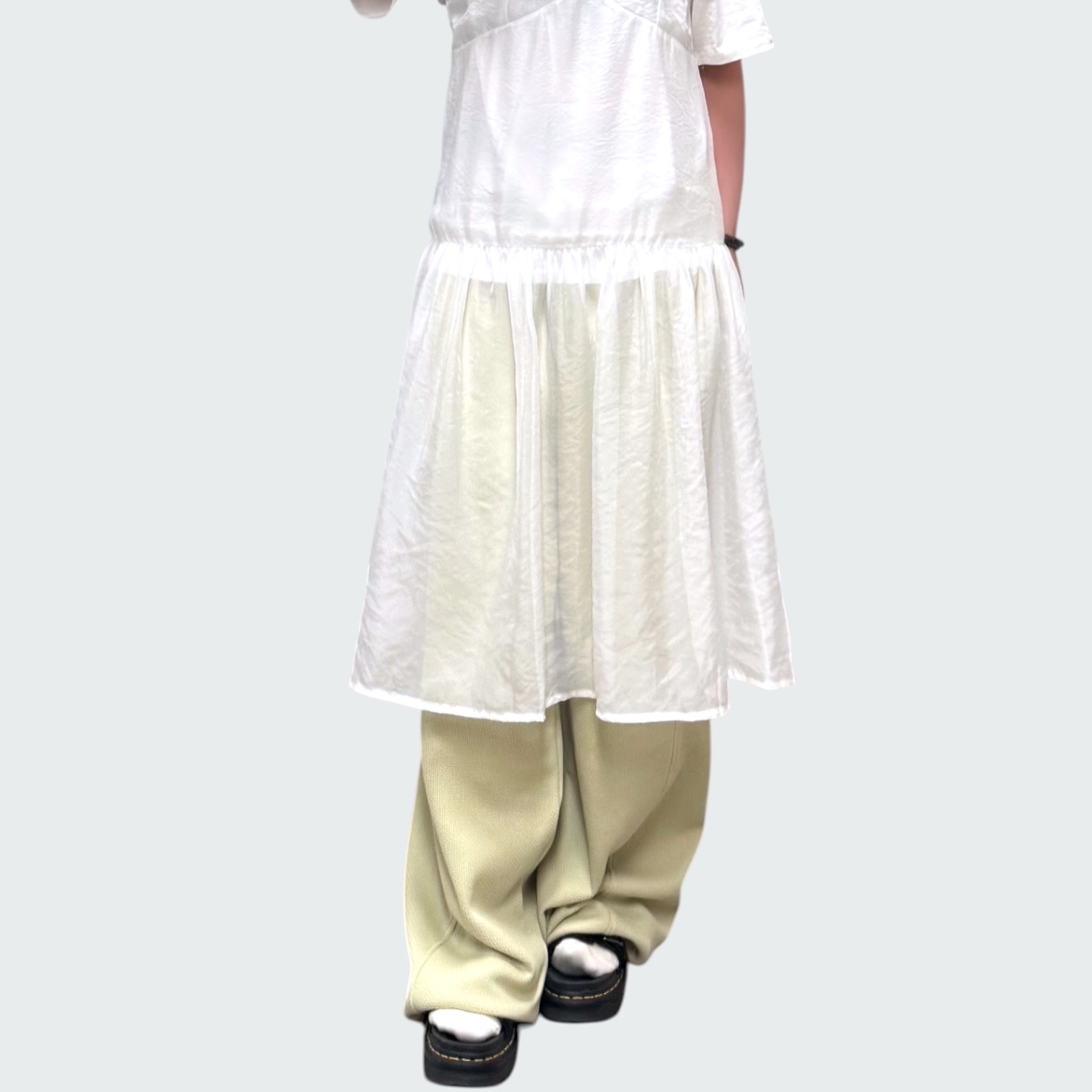 221055 暗格紋索腳布褲