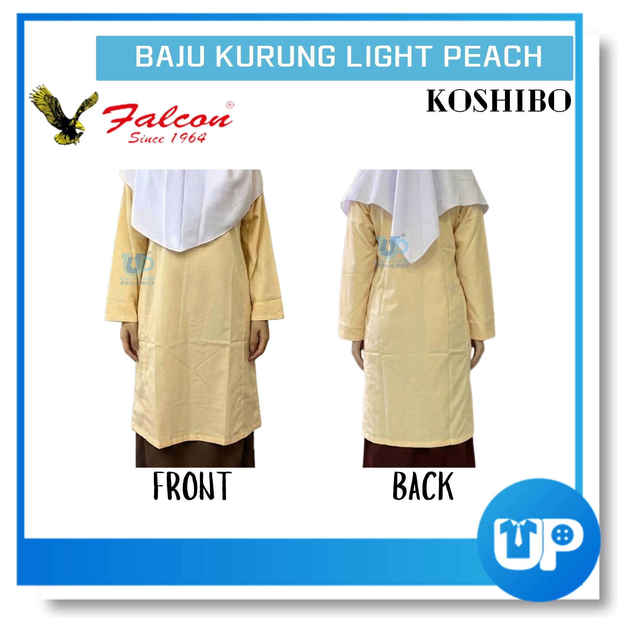 Falcon MRSM Light Peach Baju Kurung Kain Cotton Koshibo Uniform Sekolah Baju Sekolah