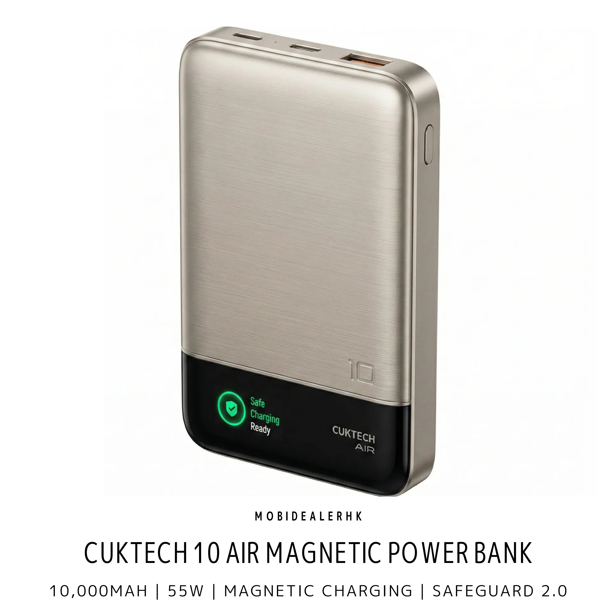 CUKTECH 10 Air Magnetic Power Bank | 酷態科10號Air磁吸行動電源 | 行動電源 | 10,000mAh | 55W | 磁吸充電 | SafeCharge 2.0